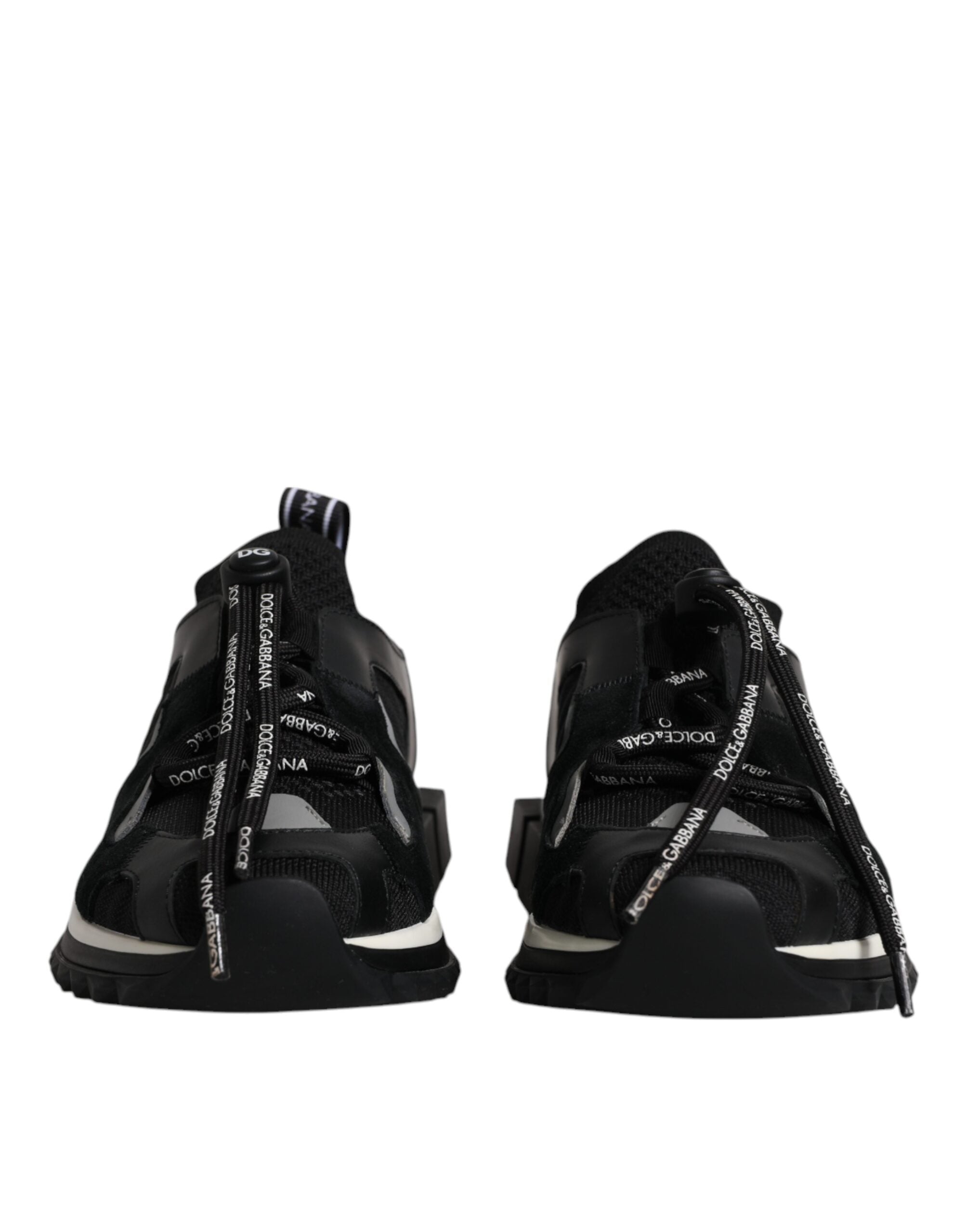 Dolce & Gabbana Black White Logo Sorrento Mens Sneakers Shoes LUNESCAPE