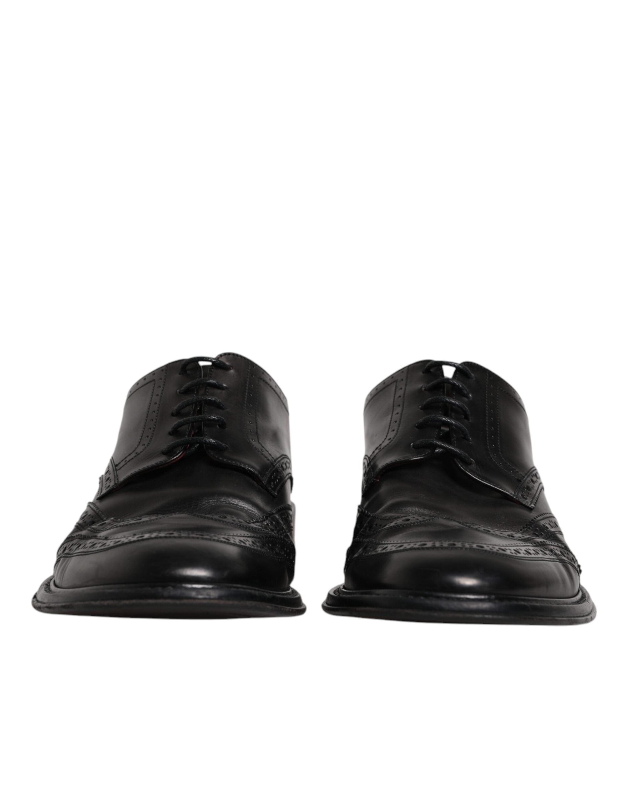 Dolce & Gabbana Black Leather Derby Wingtip Formal Shoes LUNESCAPE
