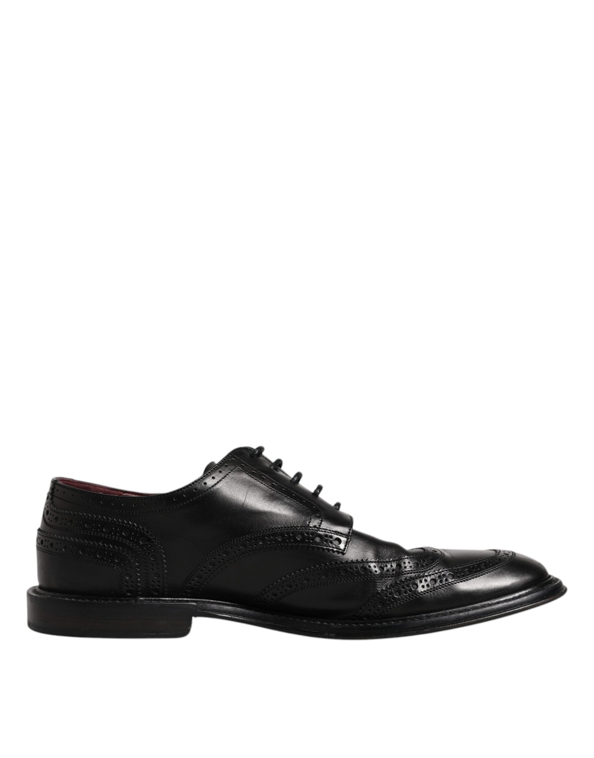 Dolce & Gabbana Black Leather Derby Wingtip Formal Shoes LUNESCAPE