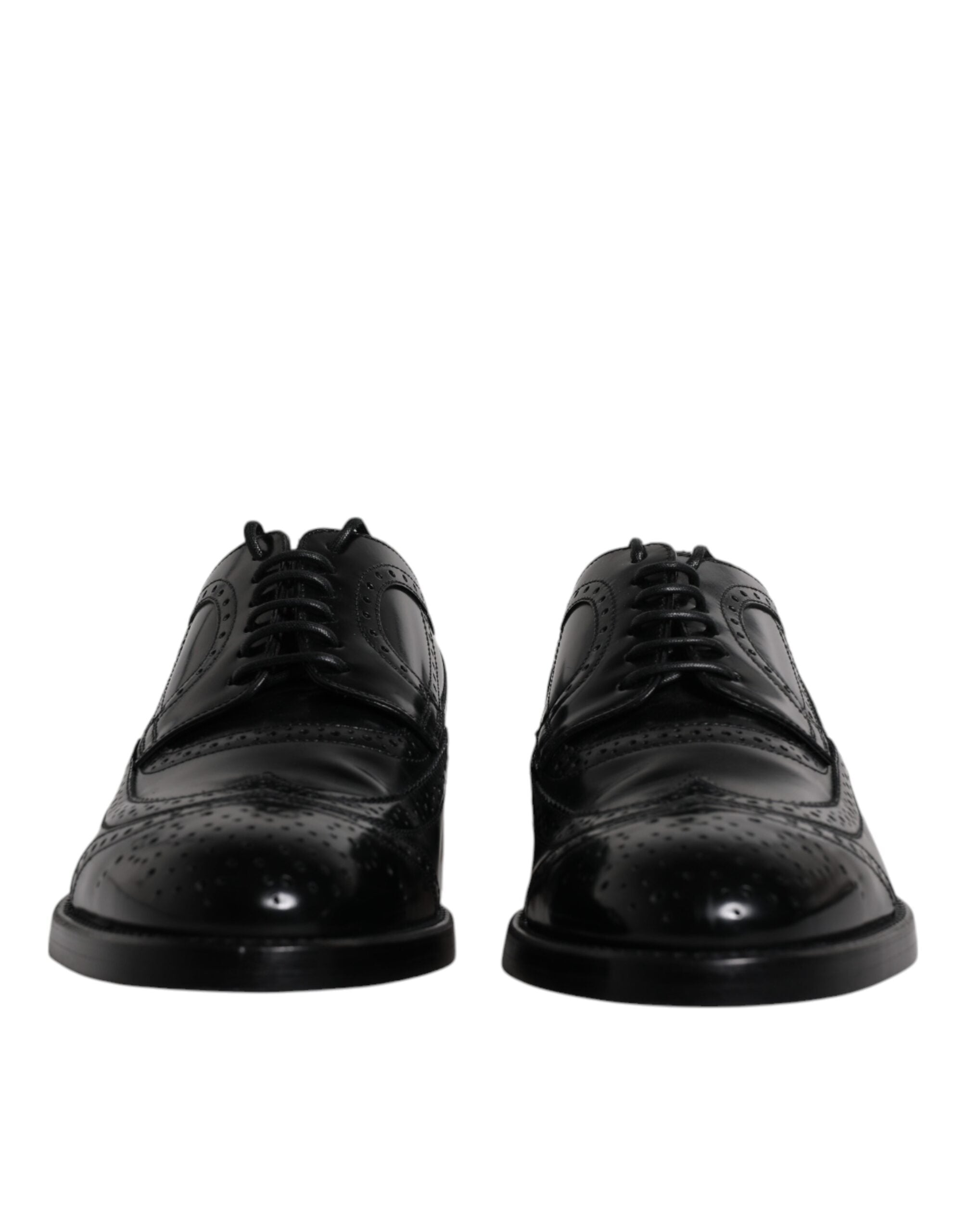 Dolce & Gabbana Black Leather Derby Wingtip Formal Shoes LUNESCAPE