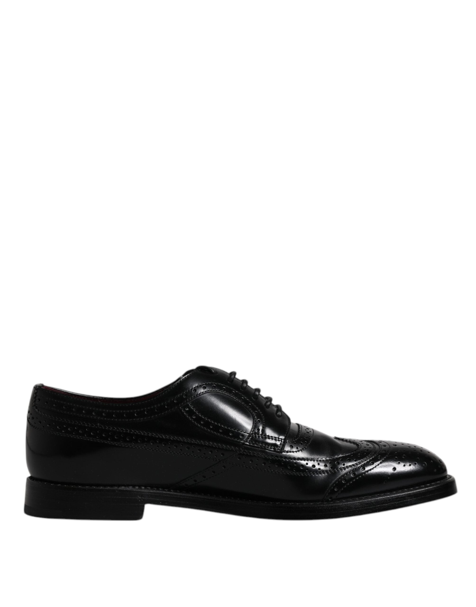 Dolce & Gabbana Black Leather Derby Wingtip Formal Shoes LUNESCAPE