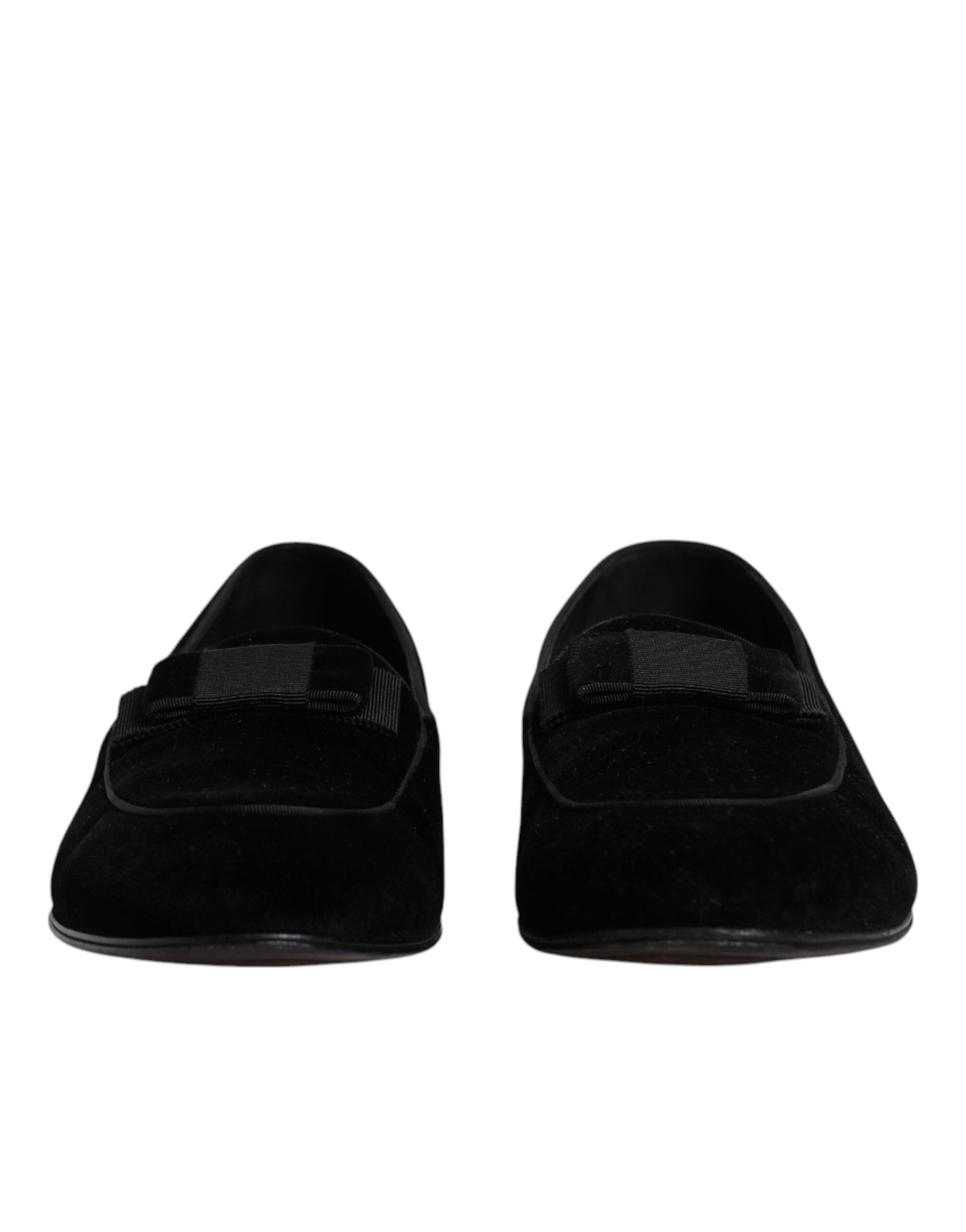 Dolce & Gabbana Black Velvet Loafers Formal Men Dress Shoes LUNESCAPE