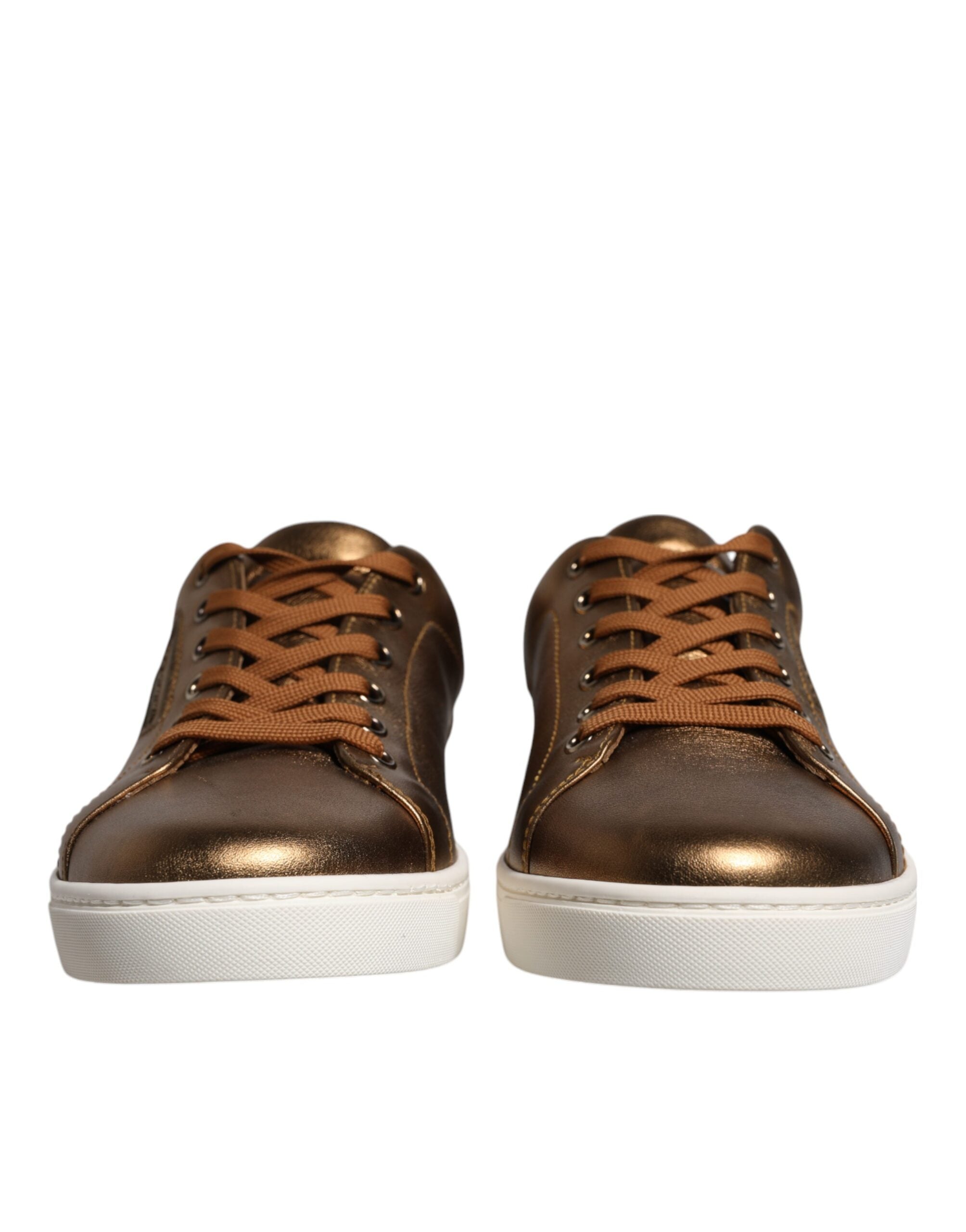 Dolce & Gabbana Gold Leather Logo London Men Sneaker Shoes LUNESCAPE
