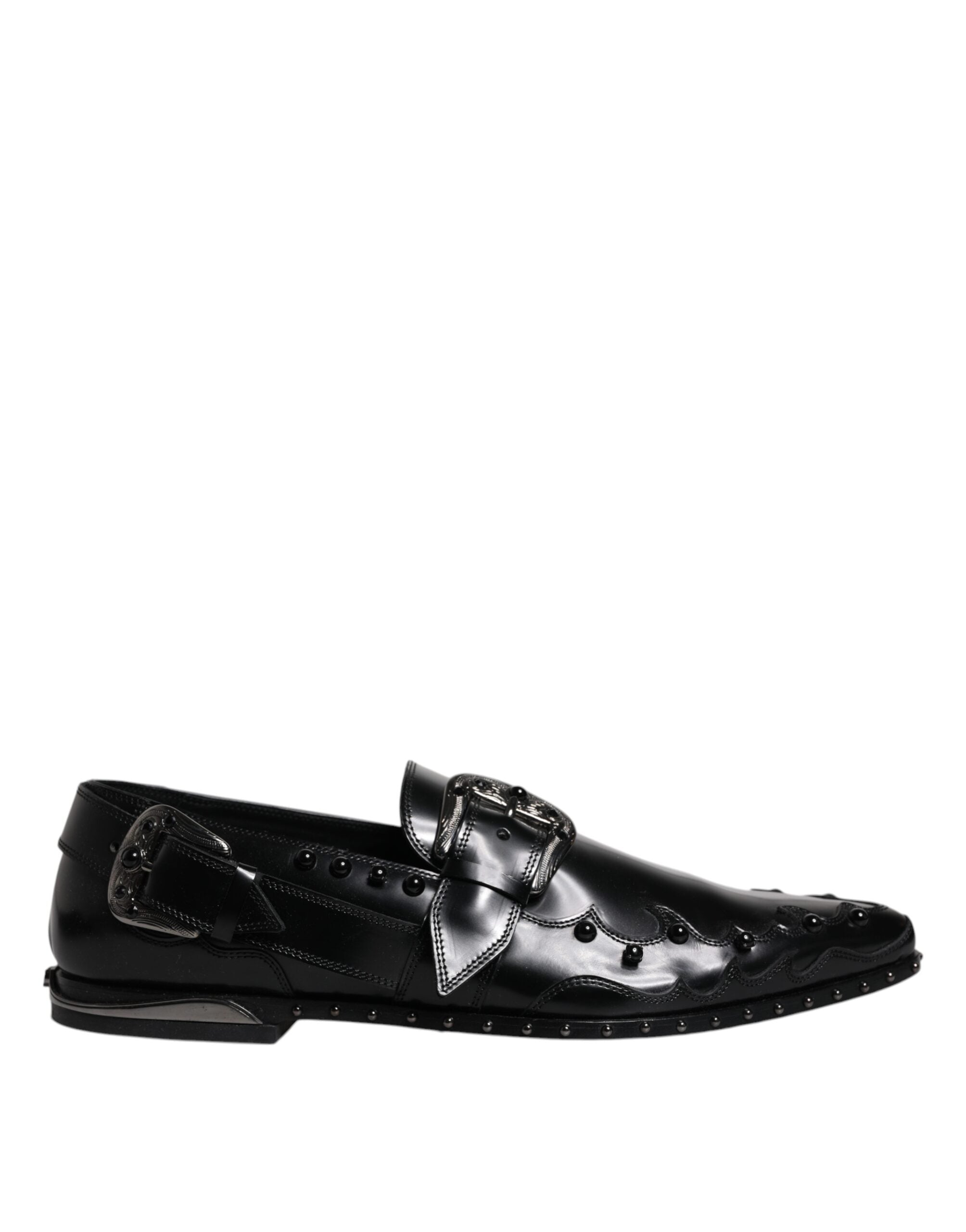 Dolce & Gabbana Black Embellished Derby Monk Strap Shoes LUNESCAPE