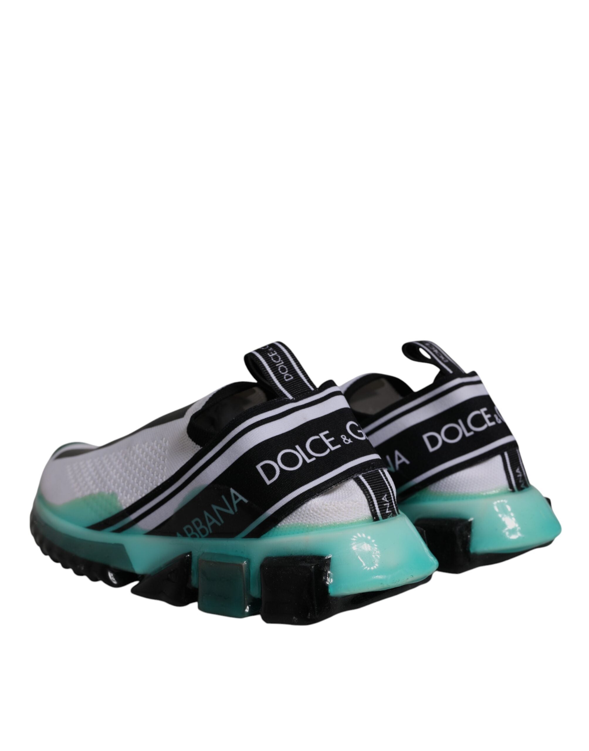 Dolce & Gabbana White Blue Sorrento-Slip-On Sneakers LUNESCAPE