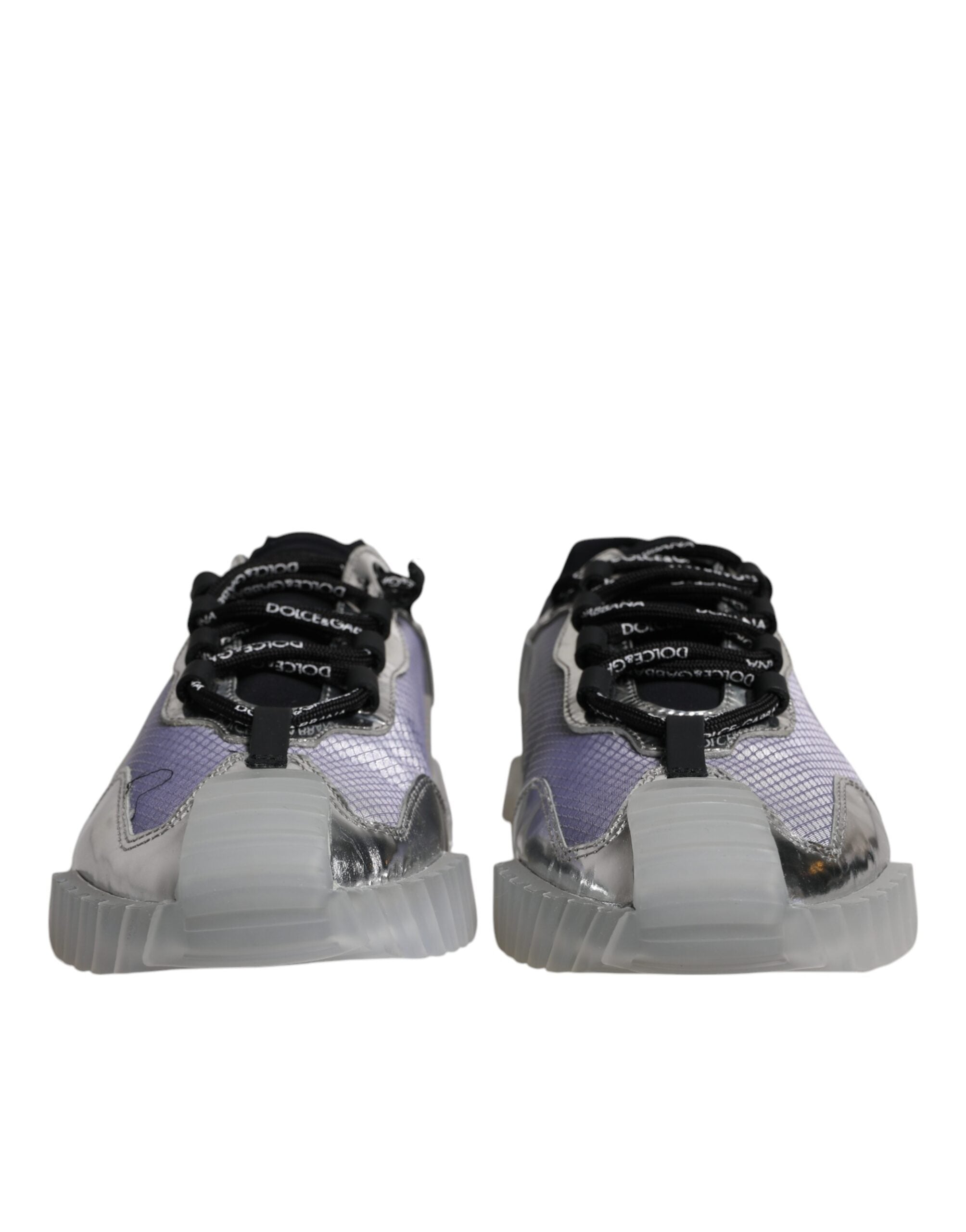Dolce & Gabbana Silver Black Nylon NS1 Low Top Sneakers Shoes LUNESCAPE