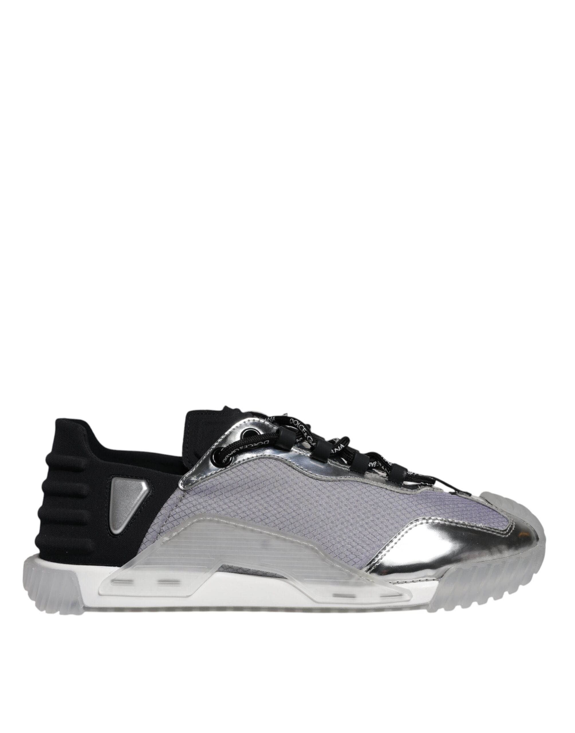 Dolce & Gabbana Silver Black Nylon NS1 Low Top Sneakers Shoes LUNESCAPE