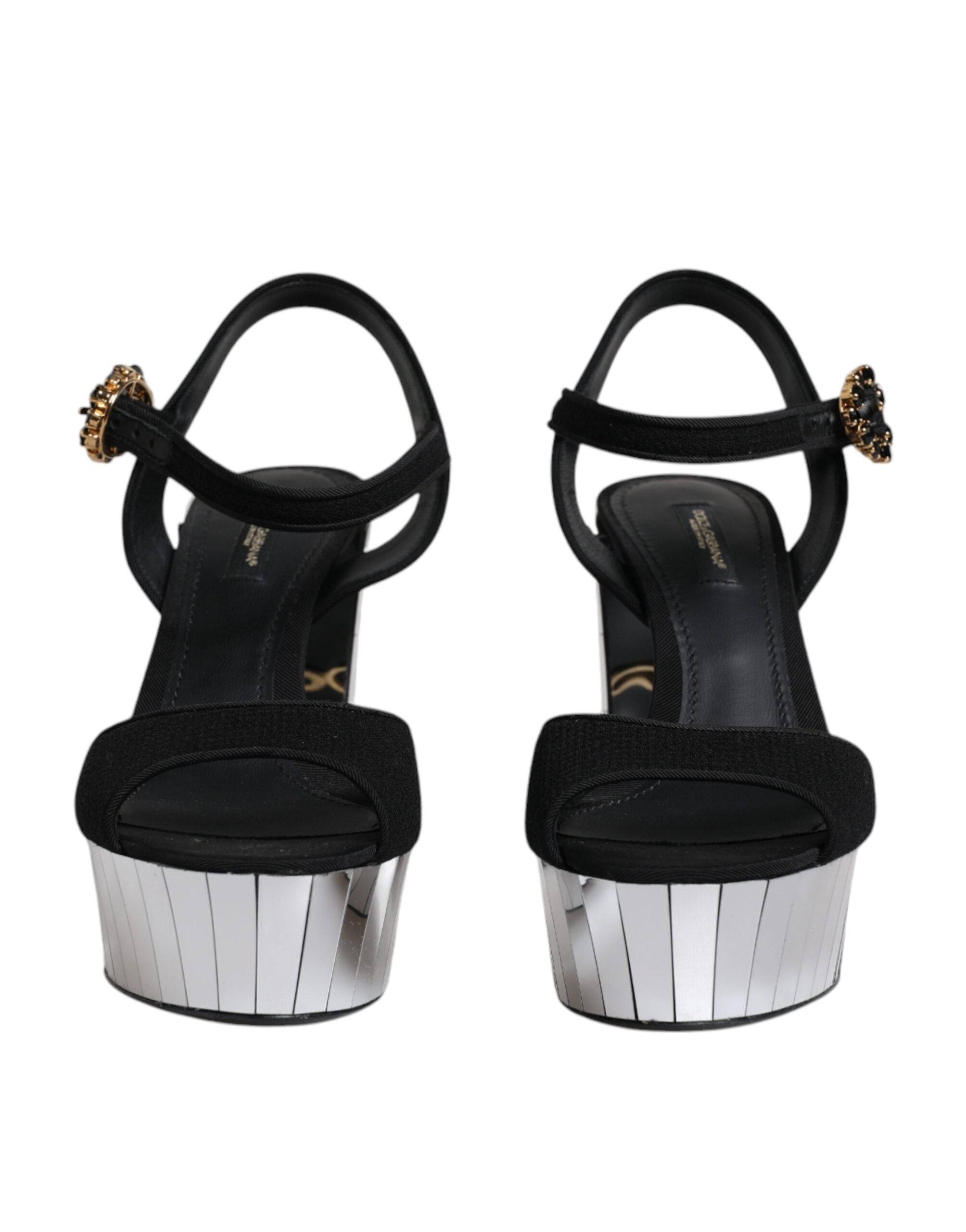 Dolce & Gabbana Black Mirror Heels Platform Sandals Shoes LUNESCAPE