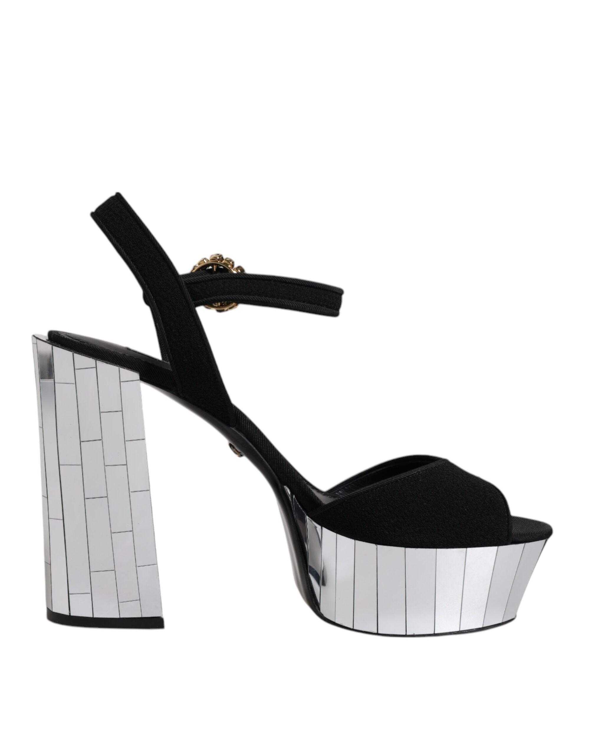 Dolce & Gabbana Black Mirror Heels Platform Sandals Shoes LUNESCAPE
