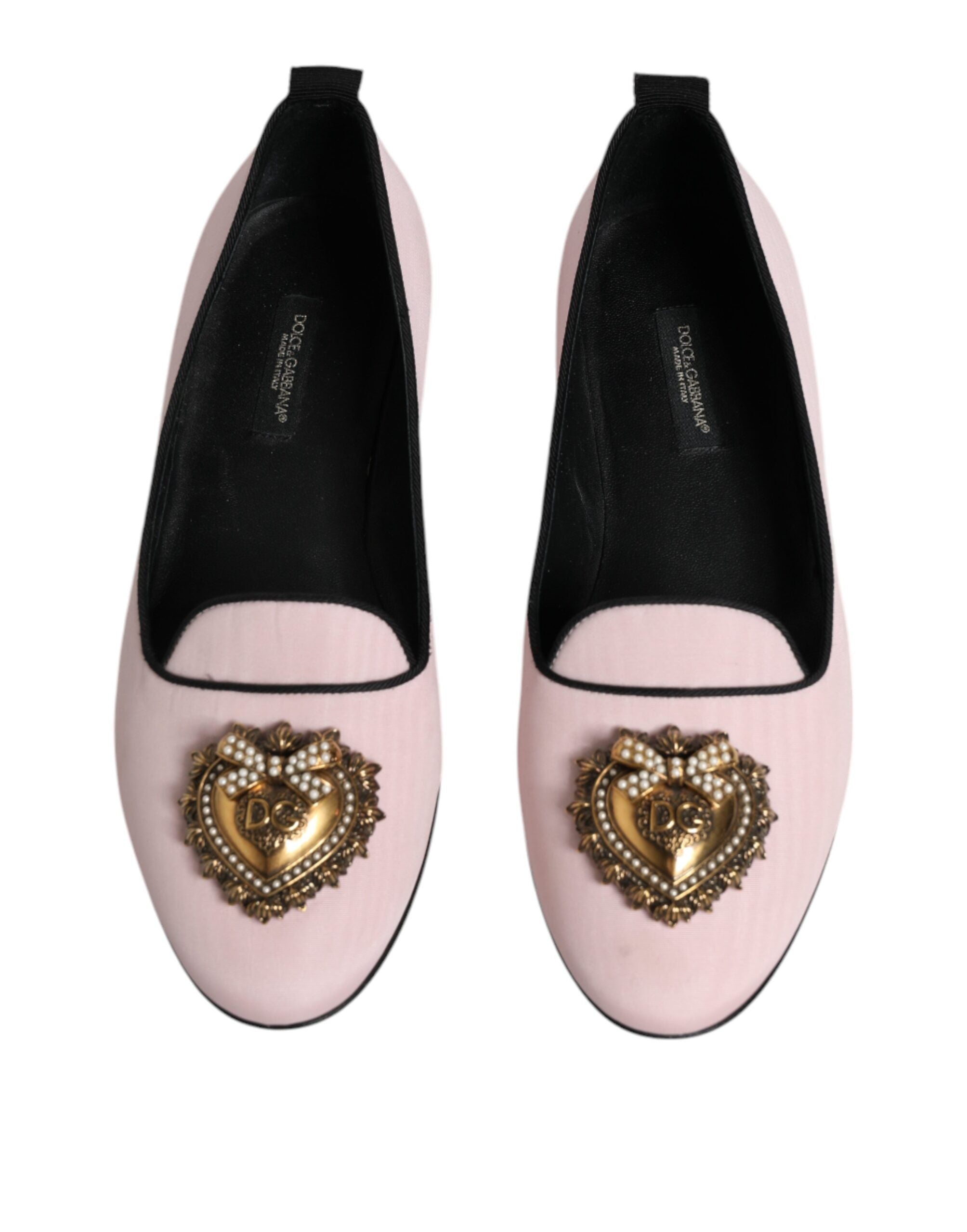 Dolce & Gabbana Light Pink Velvet Slip On Loafers Flats Shoes LUNESCAPE