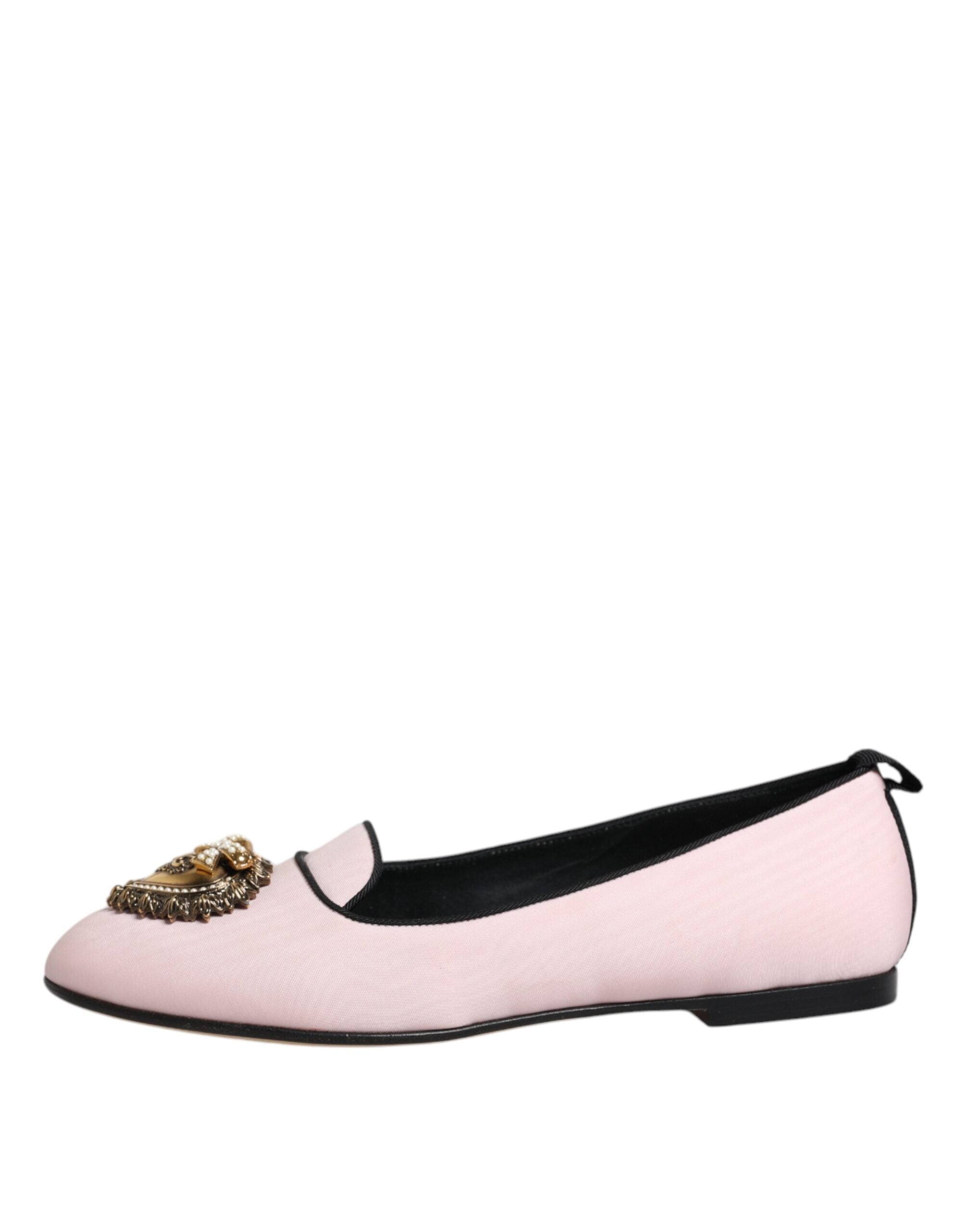 Dolce & Gabbana Light Pink Velvet Slip On Loafers Flats Shoes LUNESCAPE