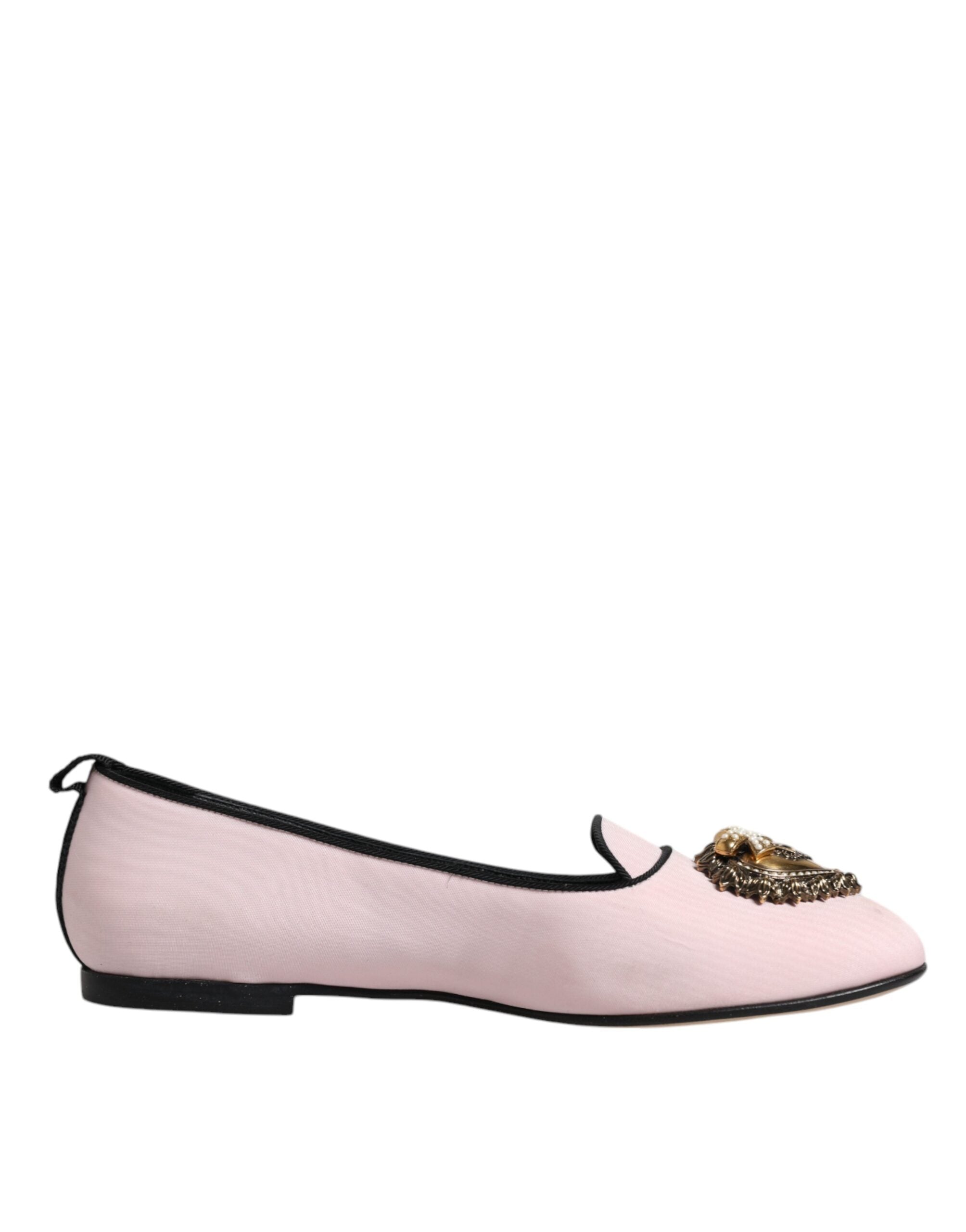 Dolce & Gabbana Light Pink Velvet Slip On Loafers Flats Shoes LUNESCAPE