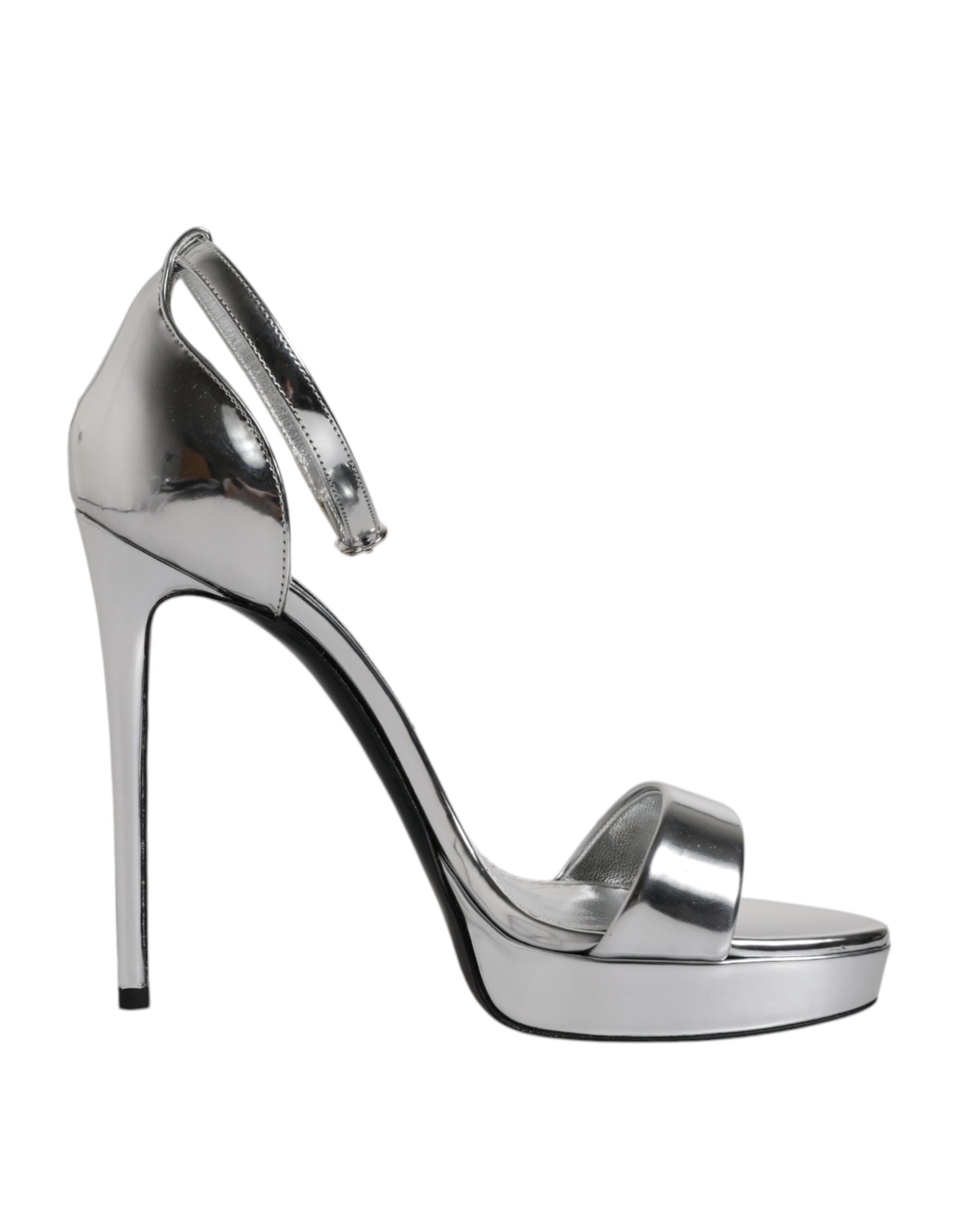 Dolce & Gabbana Silver KEIRA Heels Ankle Strap Sandals Shoes LUNESCAPE