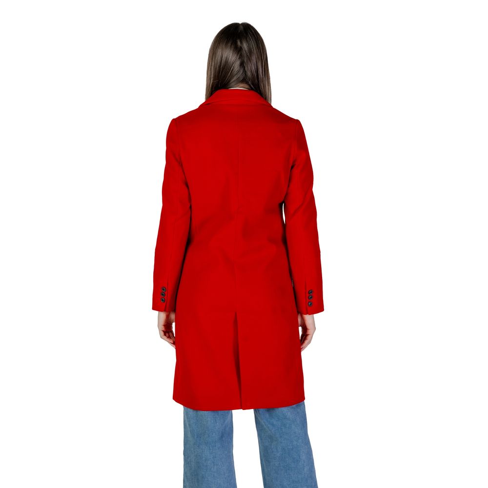 Vero Moda Red Polyester Coat LUNESCAPE