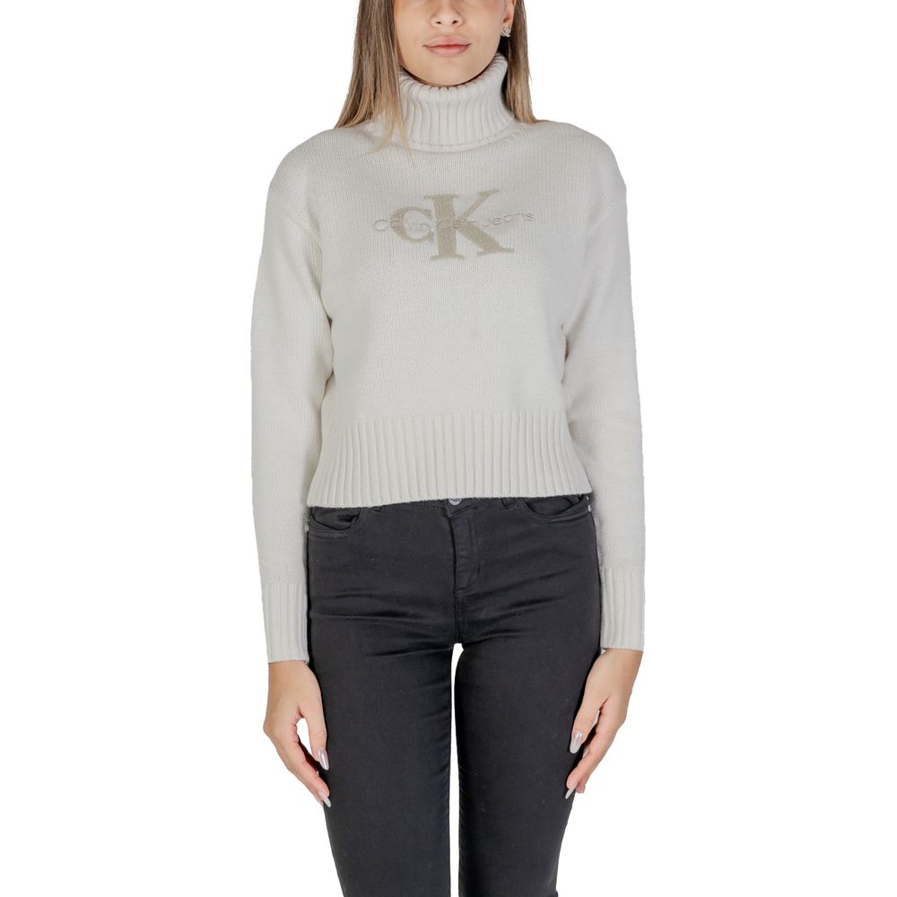 Calvin Klein Jeans Cream Cotton Sweater LUNESCAPE