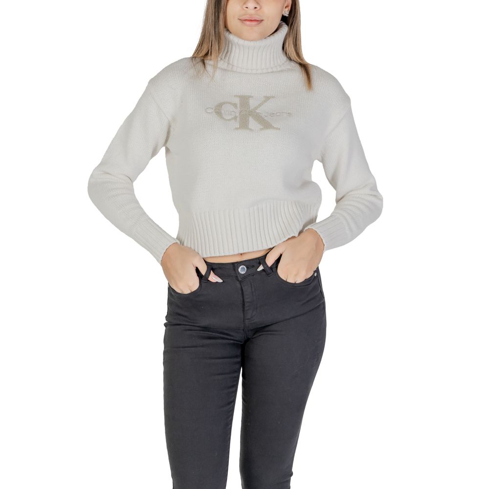 Calvin Klein Jeans Cream Cotton Sweater LUNESCAPE