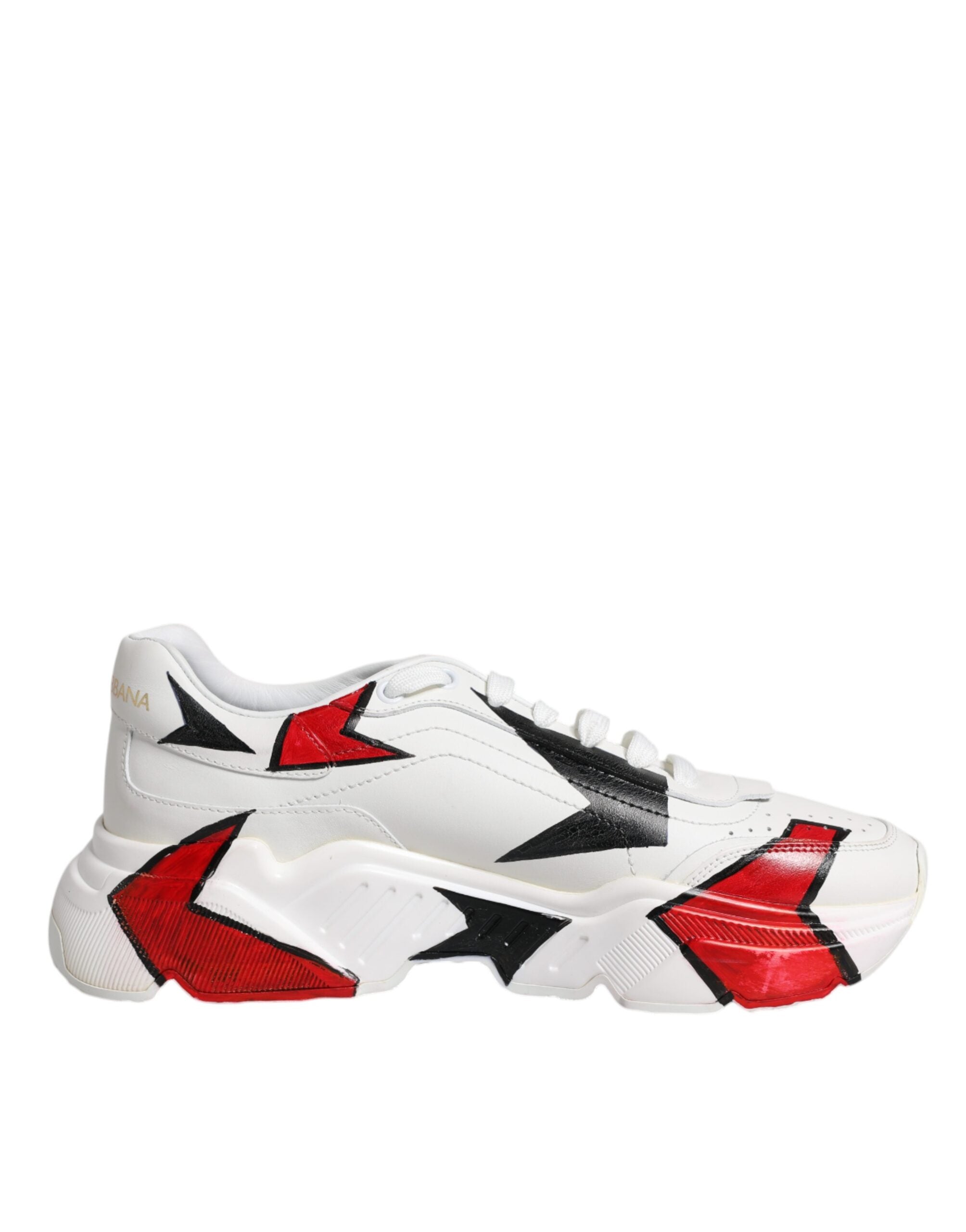 Dolce & Gabbana White Daymaster Hand Painted Sneakers Shoes LUNESCAPE