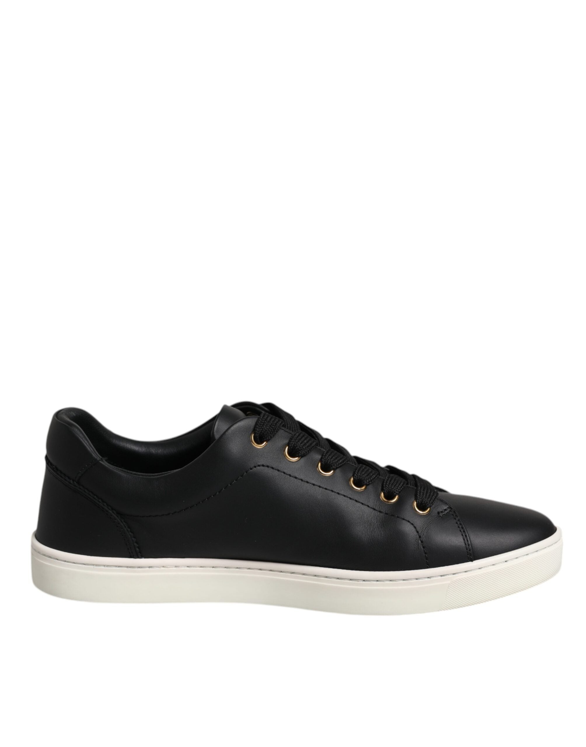 Dolce & Gabbana Black Leather Logo London Sneaker Shoes LUNESCAPE