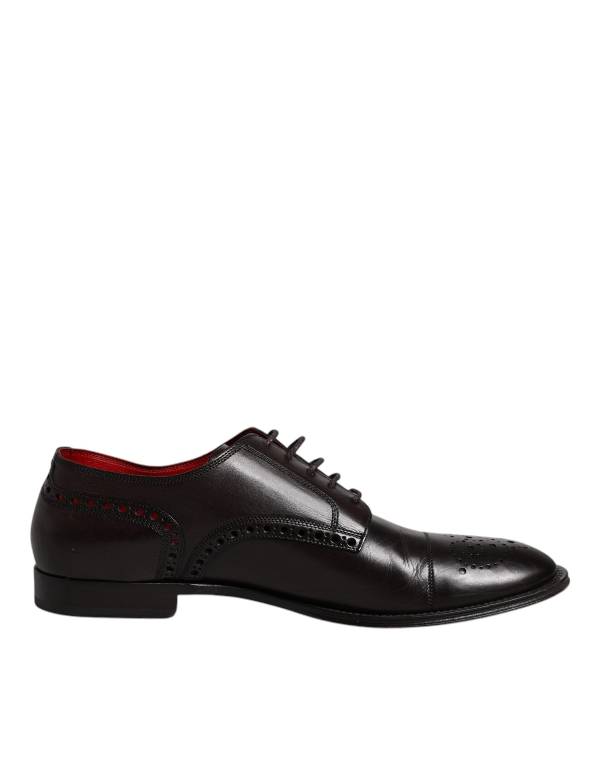 Dolce & Gabbana Black Calfskin Leather Derby Men Dress Shoes LUNESCAPE