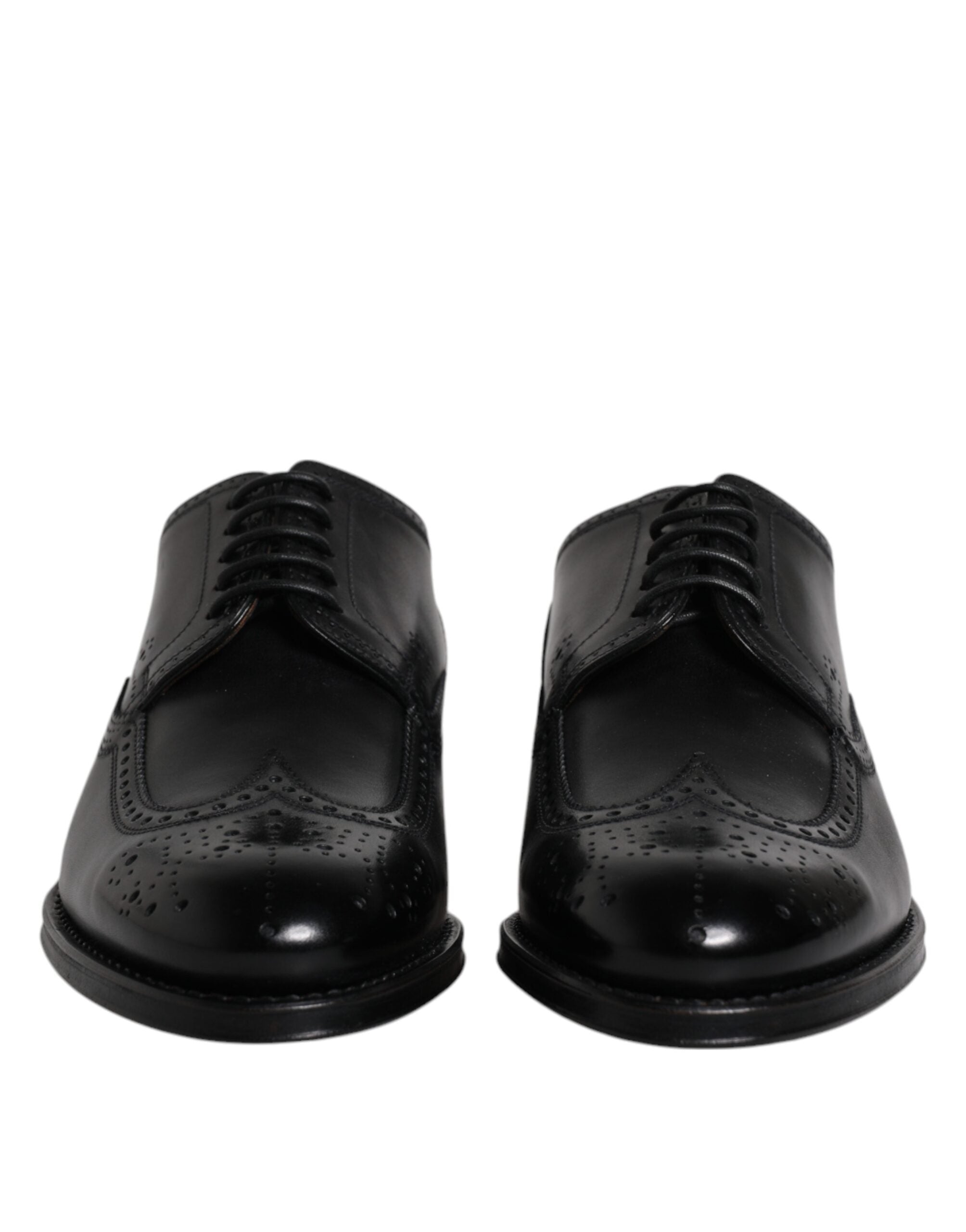 Dolce & Gabbana Black Leather Derby Wingtip Formal Shoes LUNESCAPE