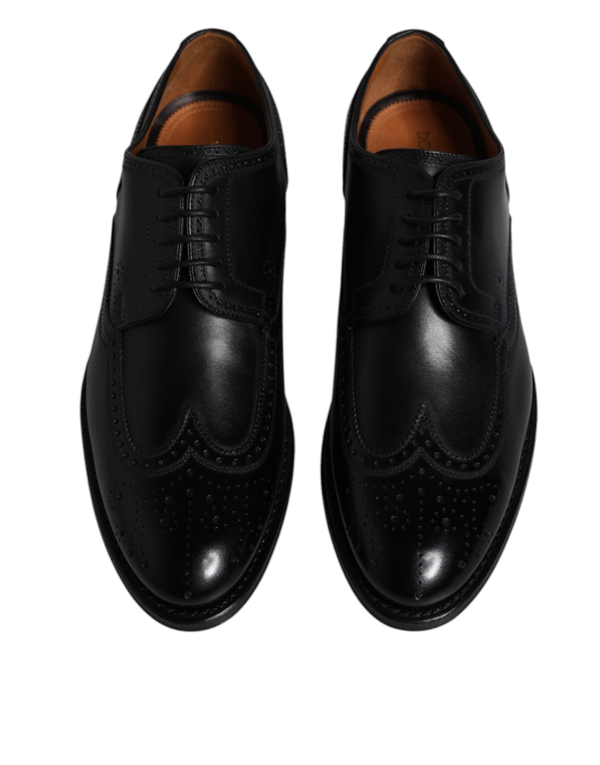 Dolce & Gabbana Black Leather Derby Wingtip Formal Shoes LUNESCAPE
