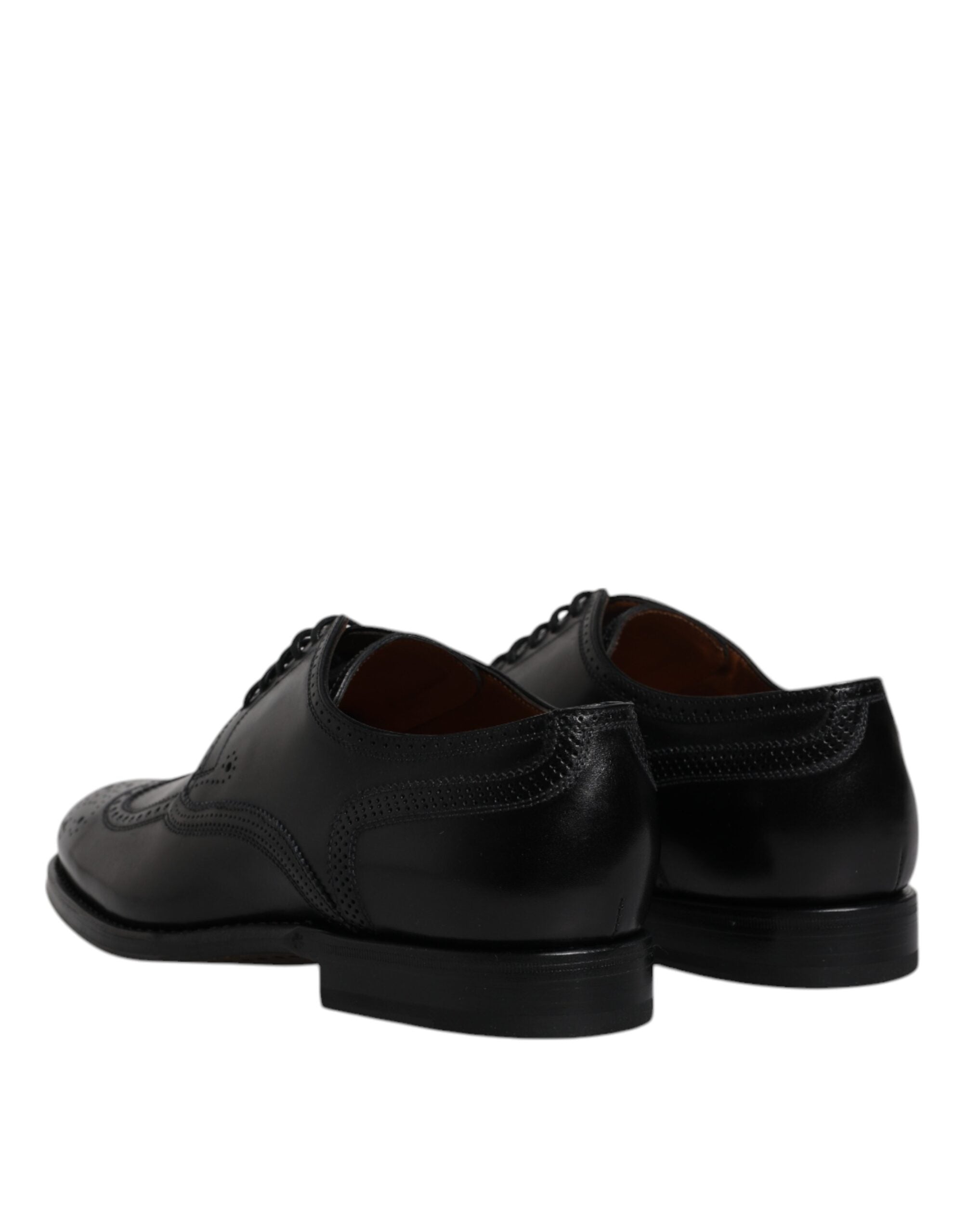 Dolce & Gabbana Black Leather Derby Wingtip Formal Shoes LUNESCAPE