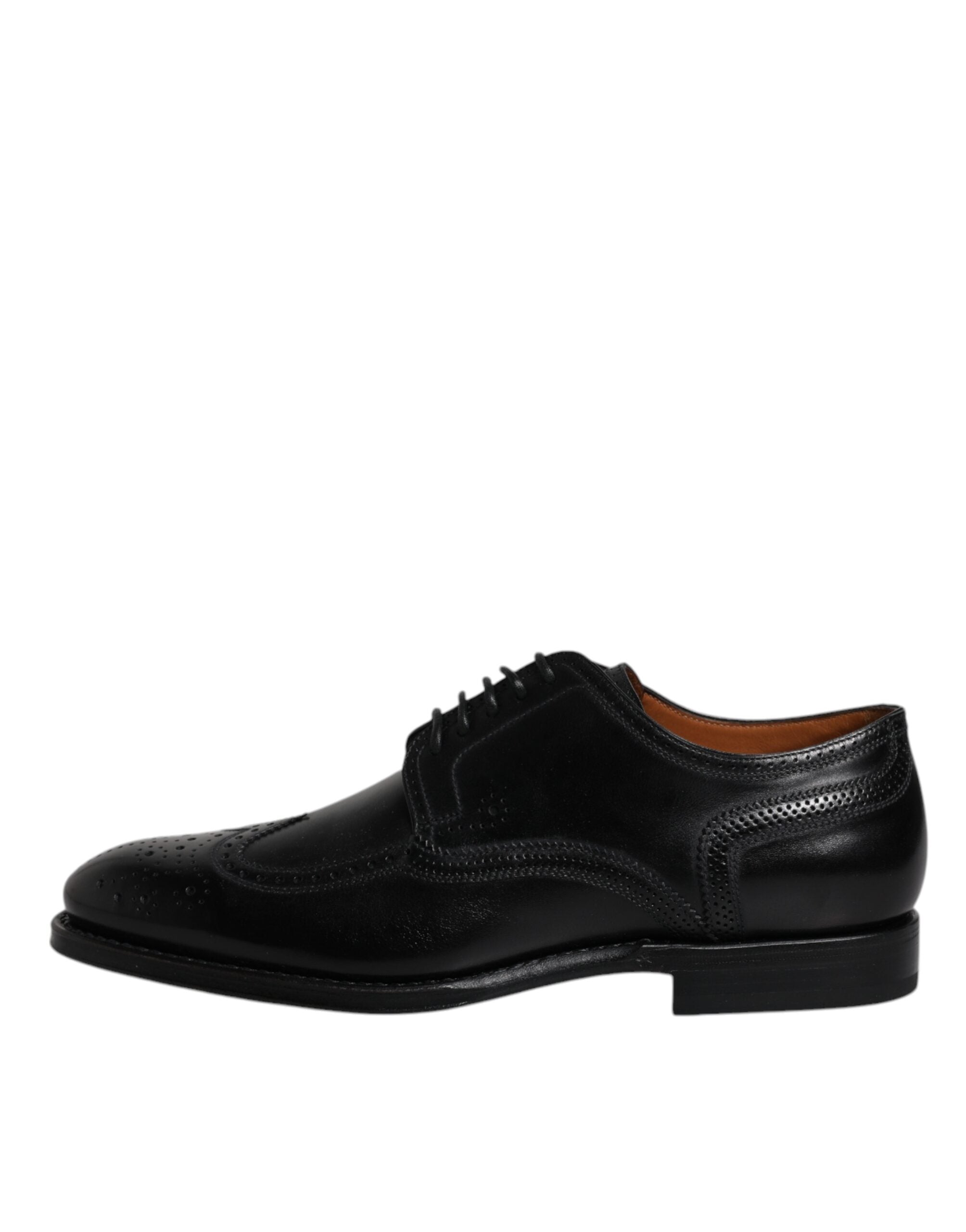 Dolce & Gabbana Black Leather Derby Wingtip Formal Shoes LUNESCAPE