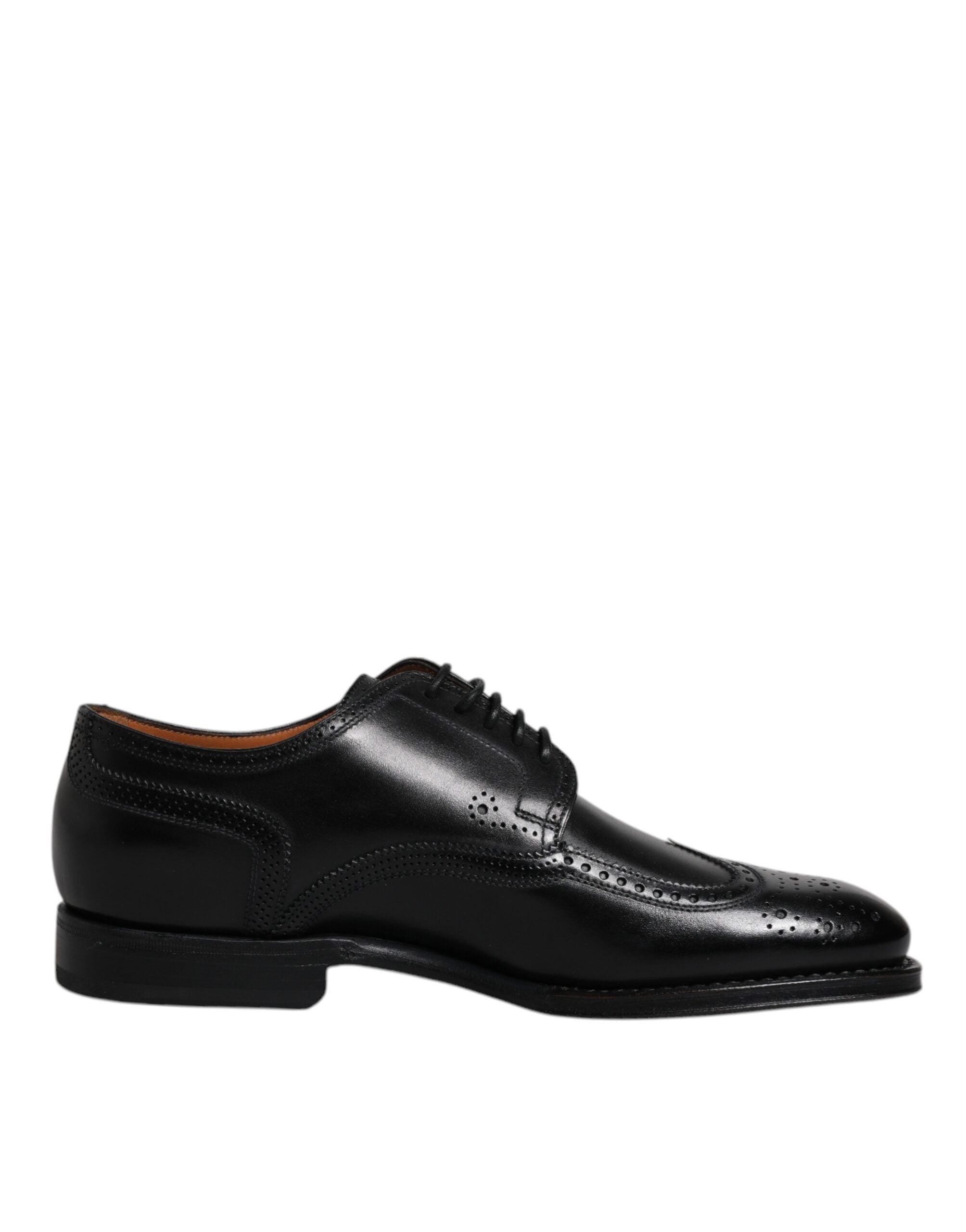 Dolce & Gabbana Black Leather Derby Wingtip Formal Shoes LUNESCAPE