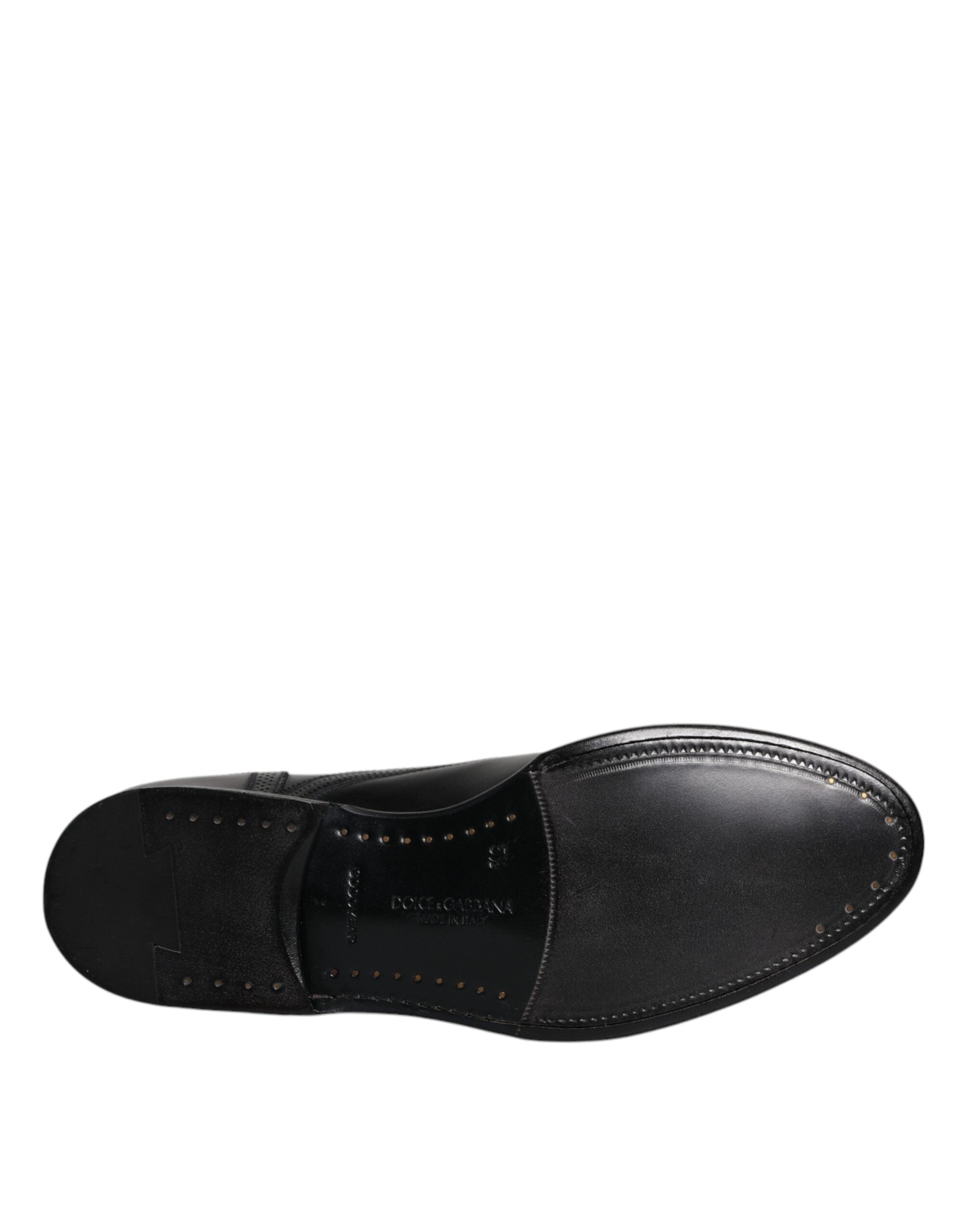 Dolce & Gabbana Black Leather Derby Wingtip Formal Shoes LUNESCAPE