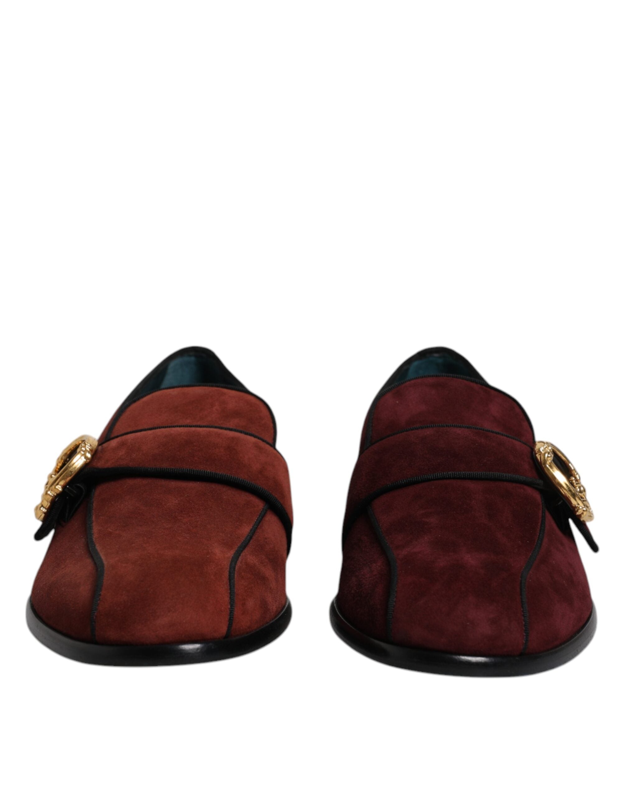 Dolce & Gabbana Bordeaux Suede Loafers Formal Men Dress Shoes LUNESCAPE