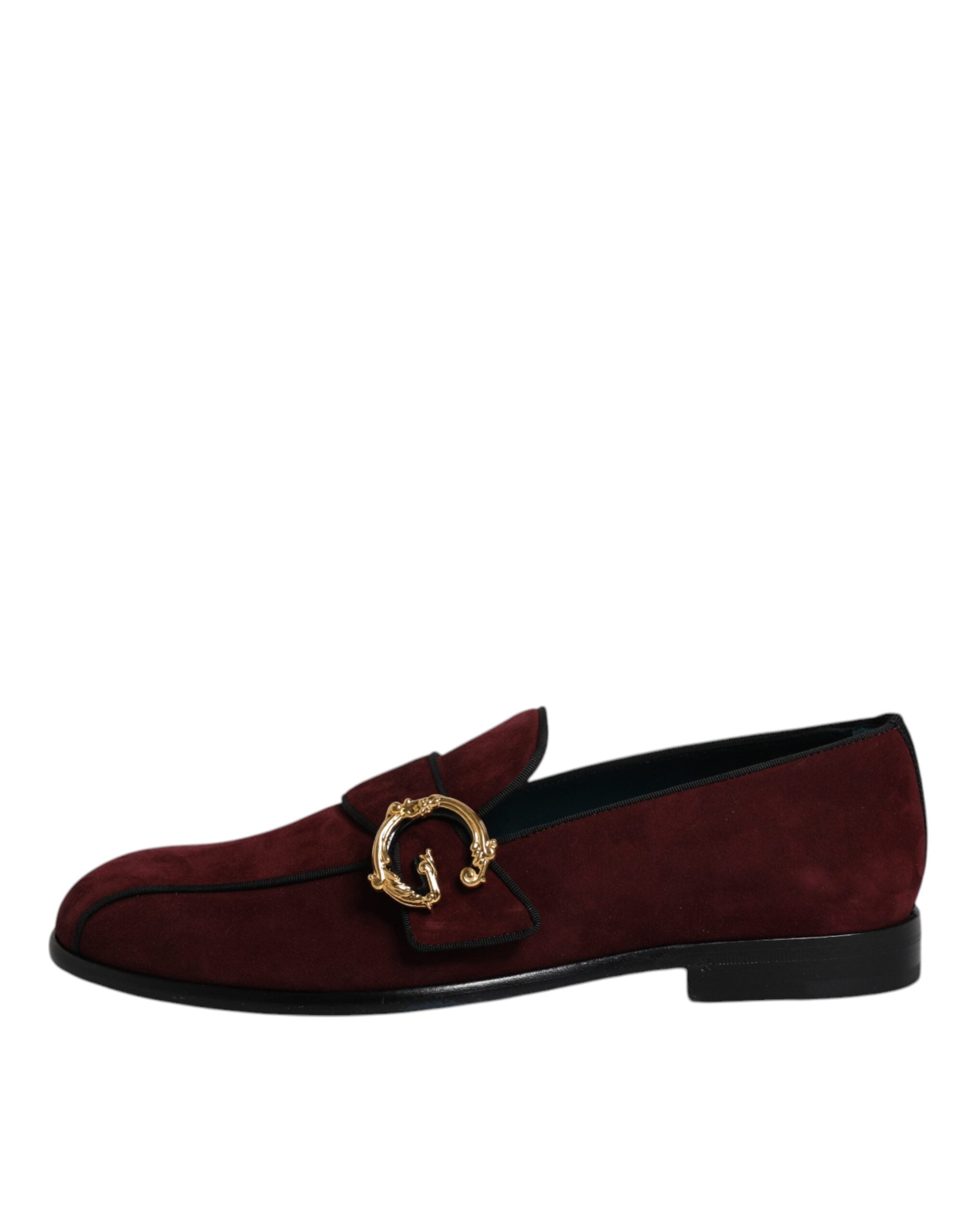 Dolce & Gabbana Bordeaux Suede Loafers Formal Men Dress Shoes LUNESCAPE