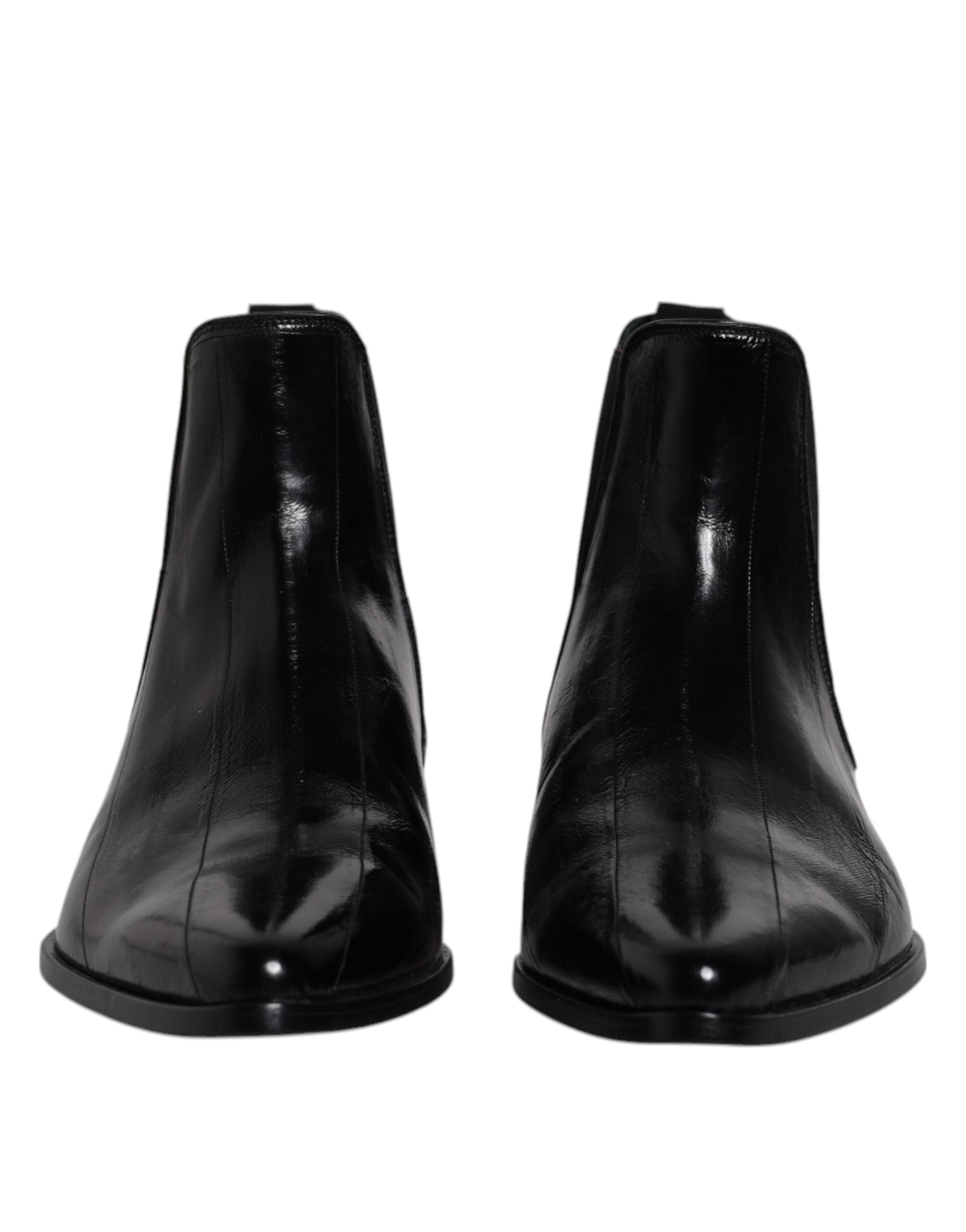 Dolce & Gabbana Black Leather Chelsea Men Ankle Boots Shoes LUNESCAPE