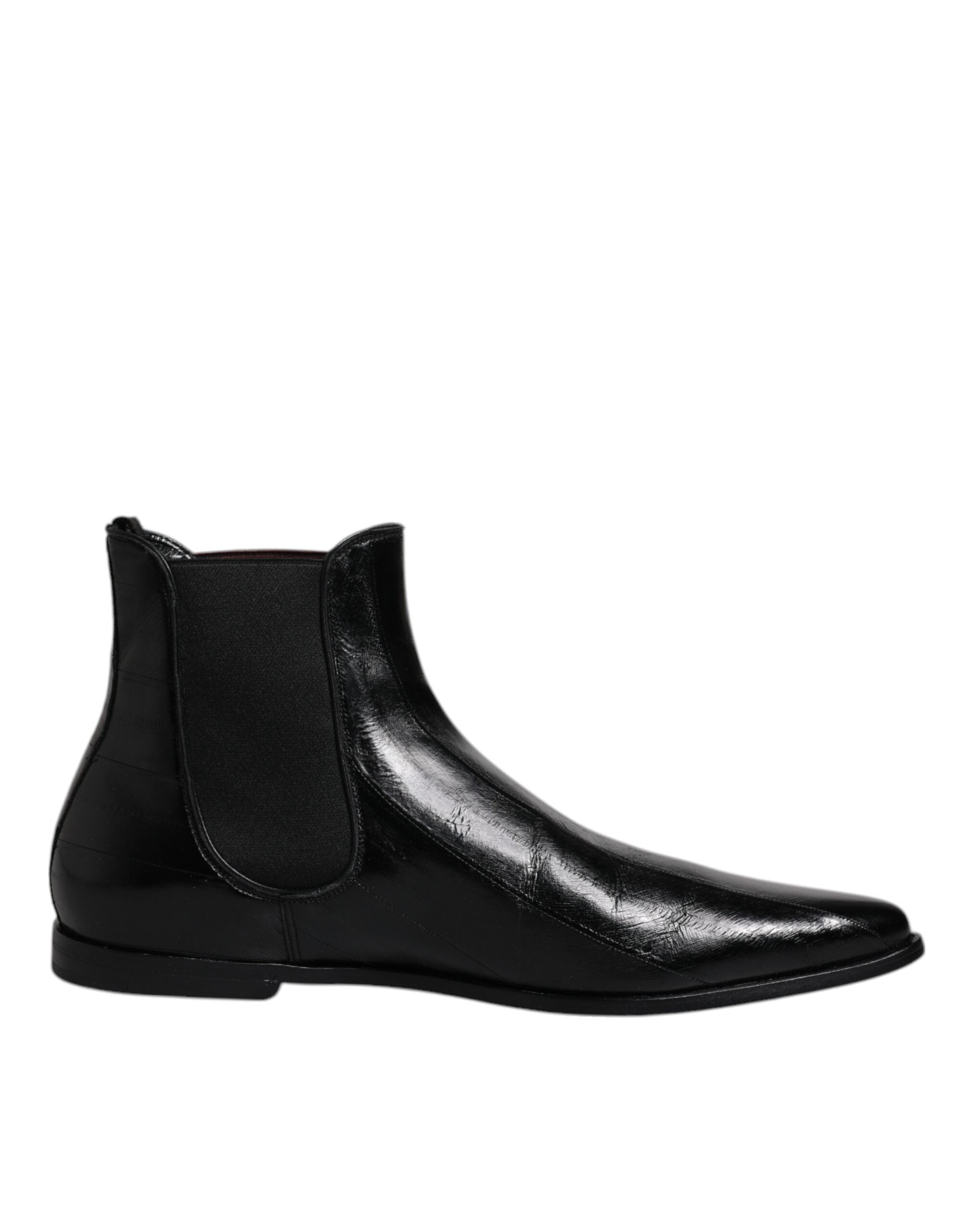 Dolce & Gabbana Black Leather Chelsea Men Ankle Boots Shoes LUNESCAPE
