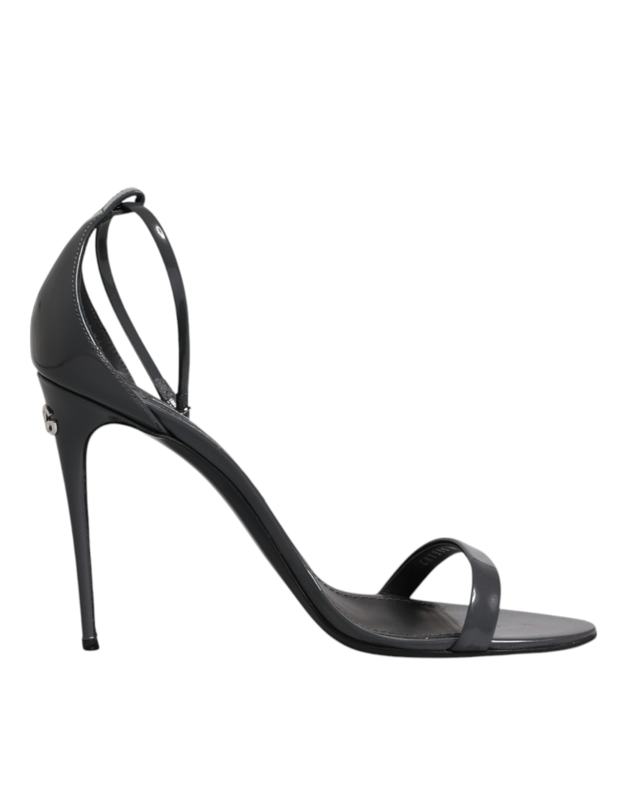 Dolce & Gabbana Grey Leather Ankle Strap Heel Sandals Shoes LUNESCAPE