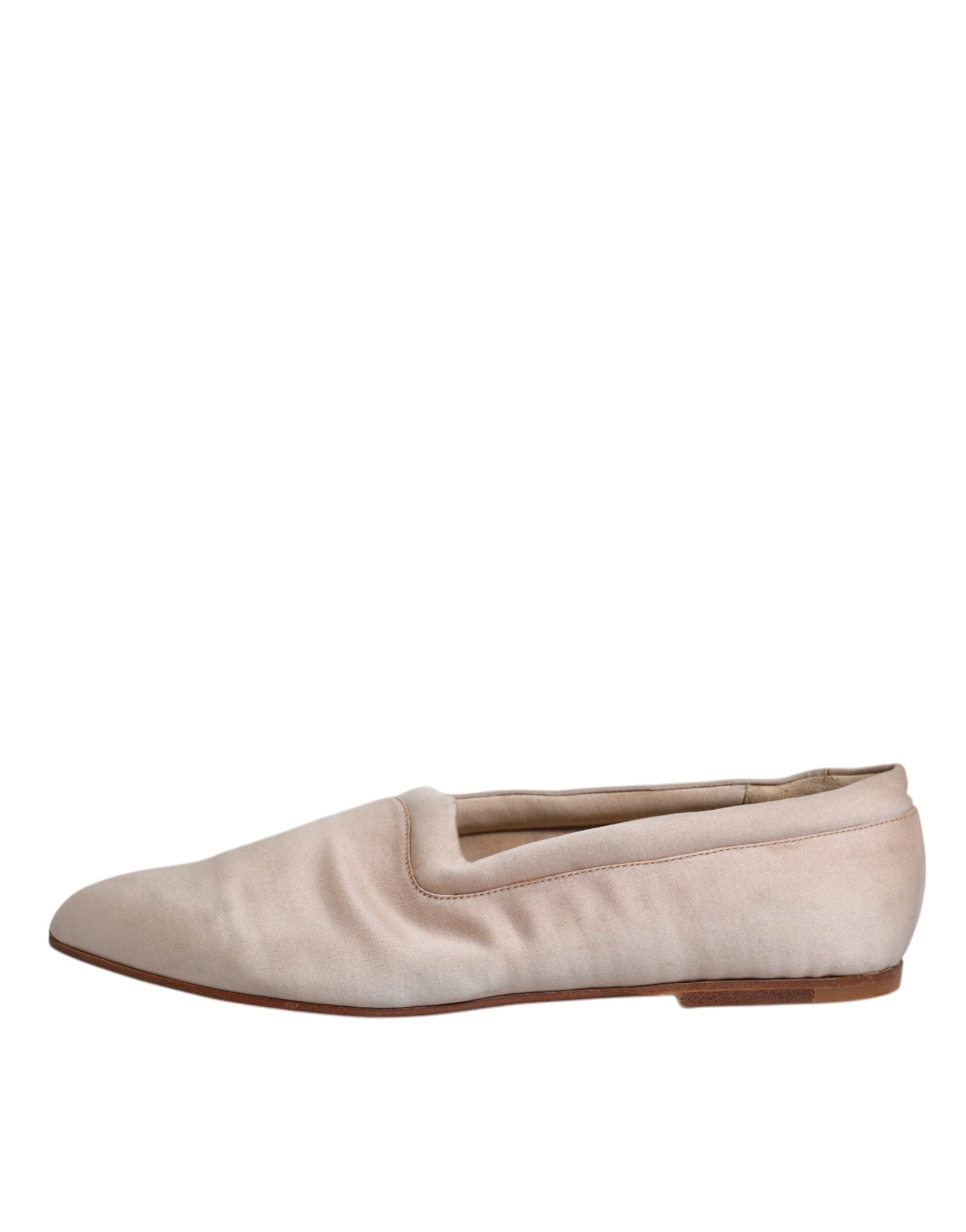 Dolce & Gabbana Beige Fabric Slip On Ballerina Flats Shoes LUNESCAPE