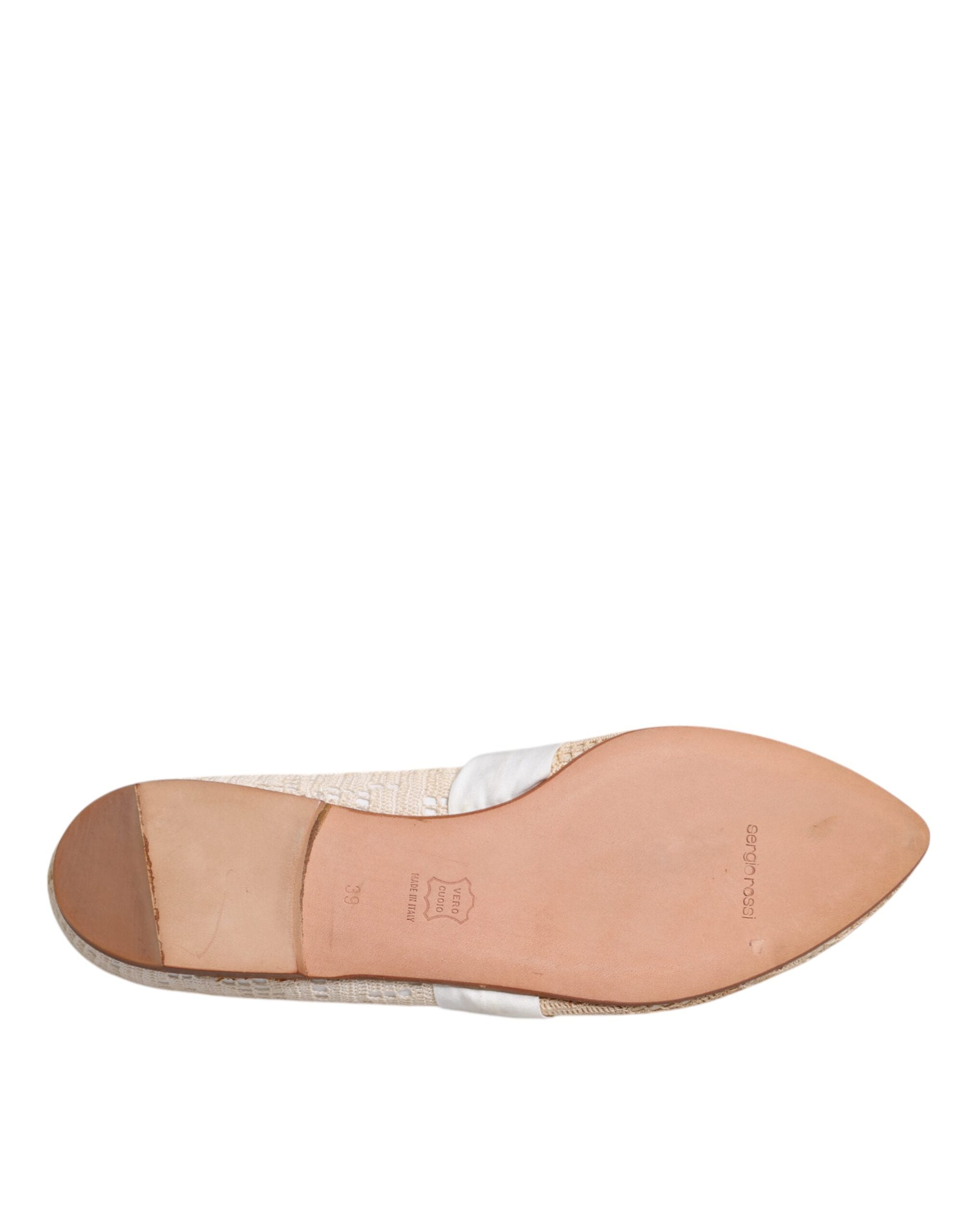 Dolce & Gabbana Beige Ribbon Fabric Ballerina Flats Shoes LUNESCAPE