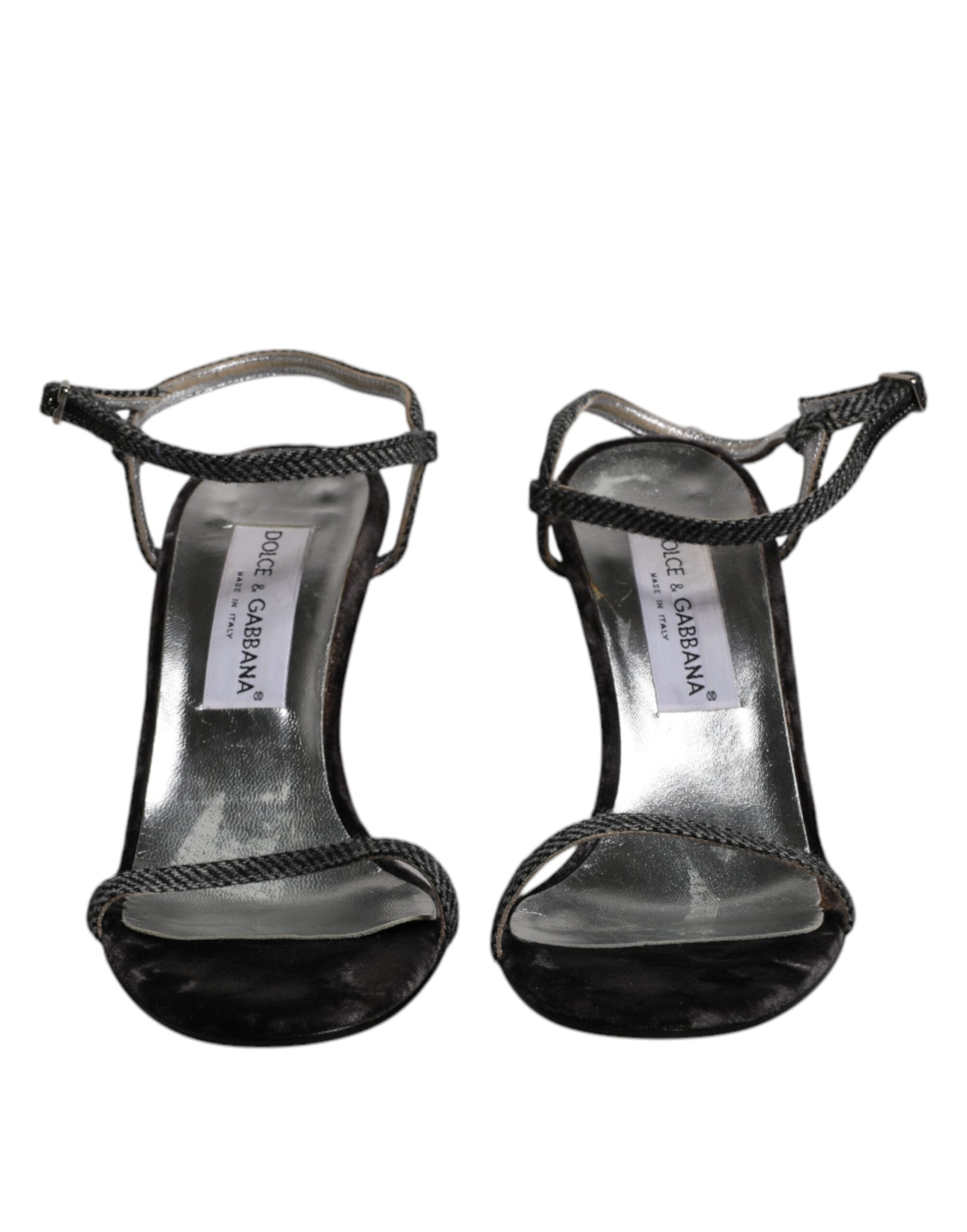Dolce & Gabbana Black Ankle Strap High Heels Sandals Shoes LUNESCAPE