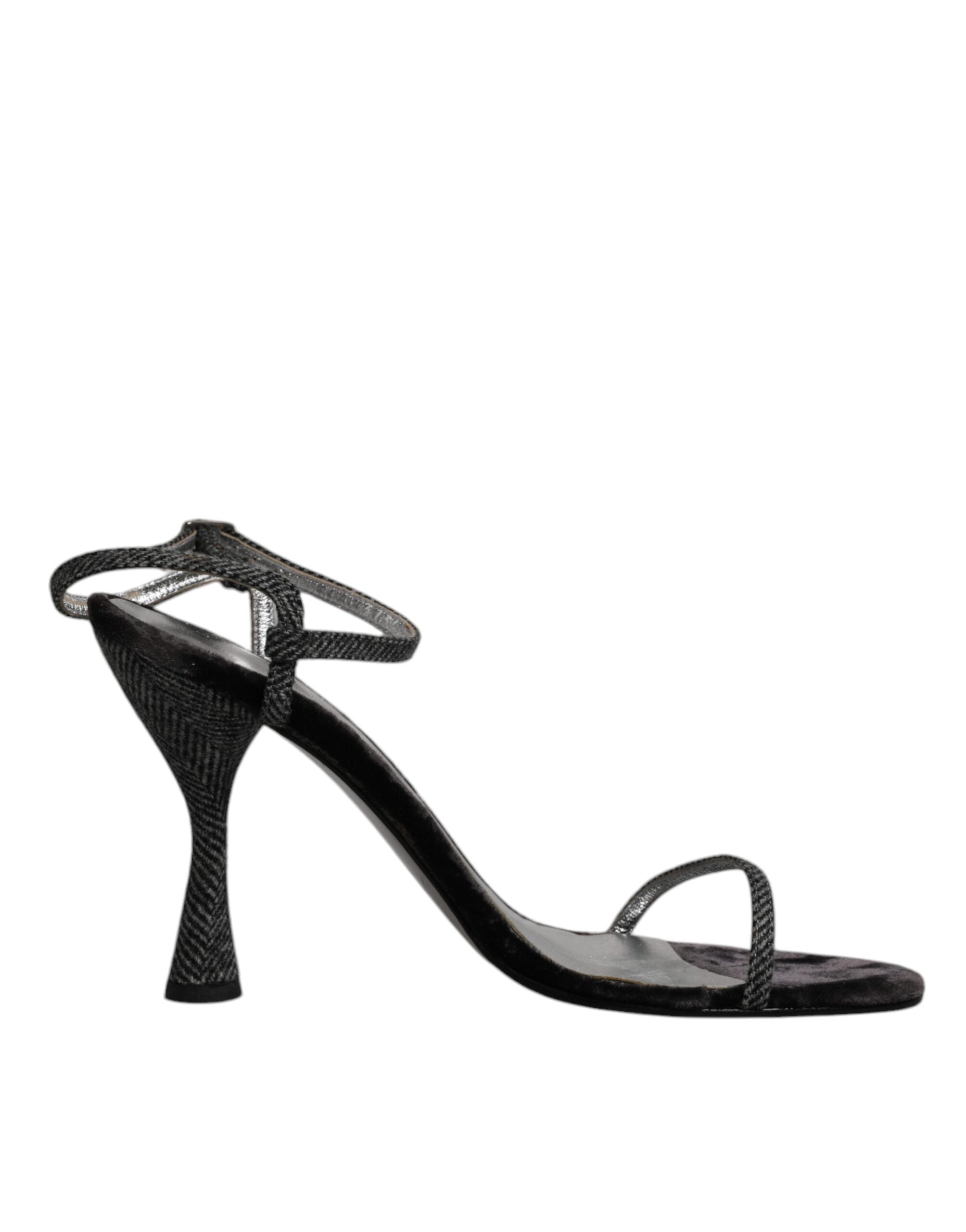 Dolce & Gabbana Black Ankle Strap High Heels Sandals Shoes LUNESCAPE
