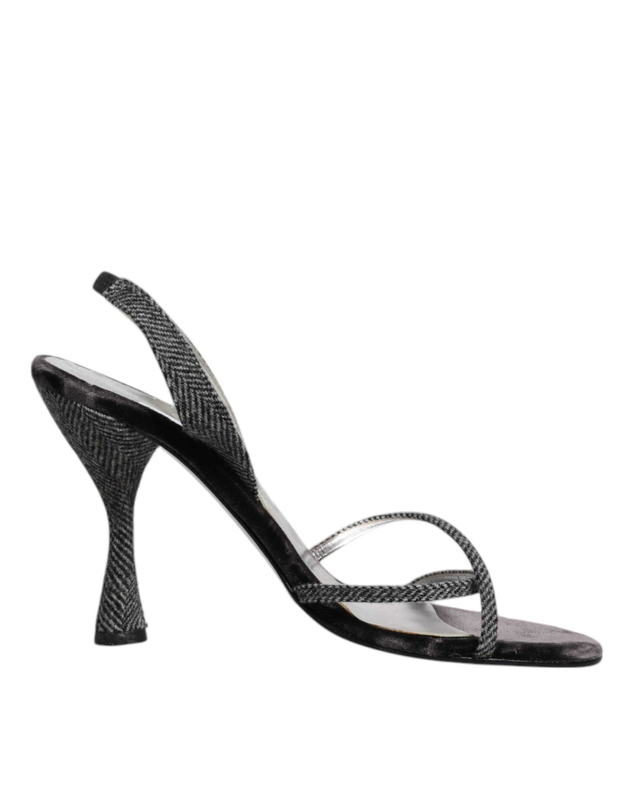Dolce & Gabbana Black Chevron High Heels Sandals Shoes LUNESCAPE