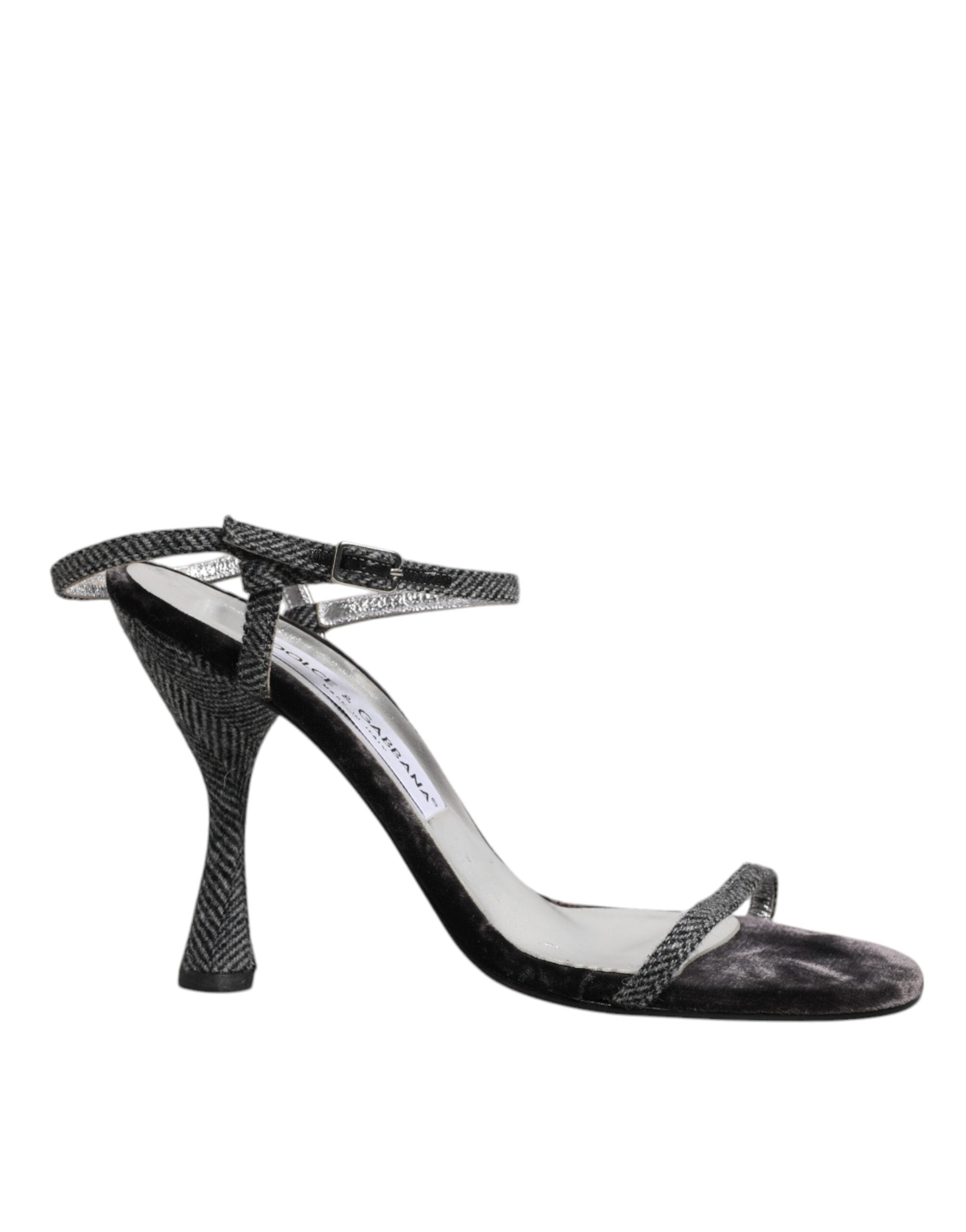 Dolce & Gabbana Black Ankle Strap High Heels Sandals Shoes LUNESCAPE