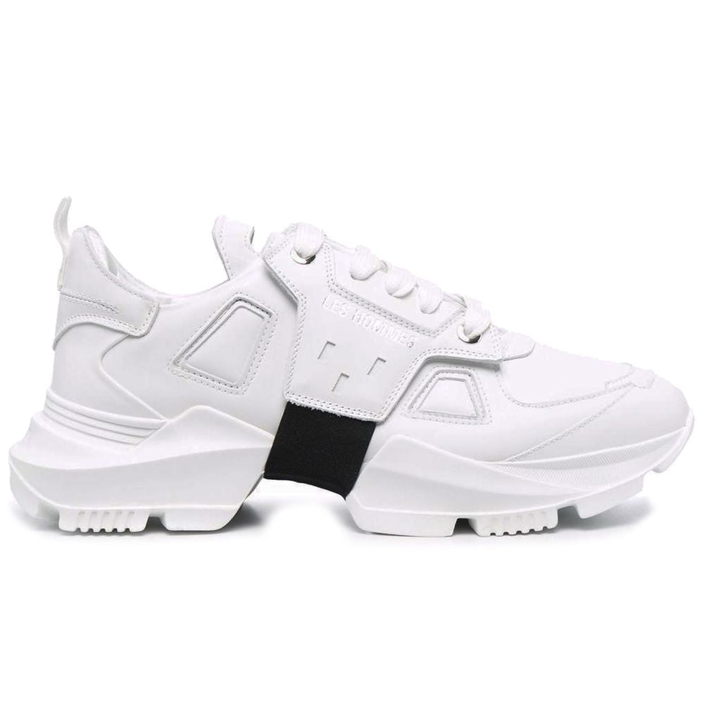 Les Hommes White Calfskin Men Sneaker LUNESCAPE