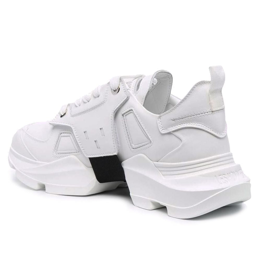 Les Hommes White Calfskin Men Sneaker LUNESCAPE