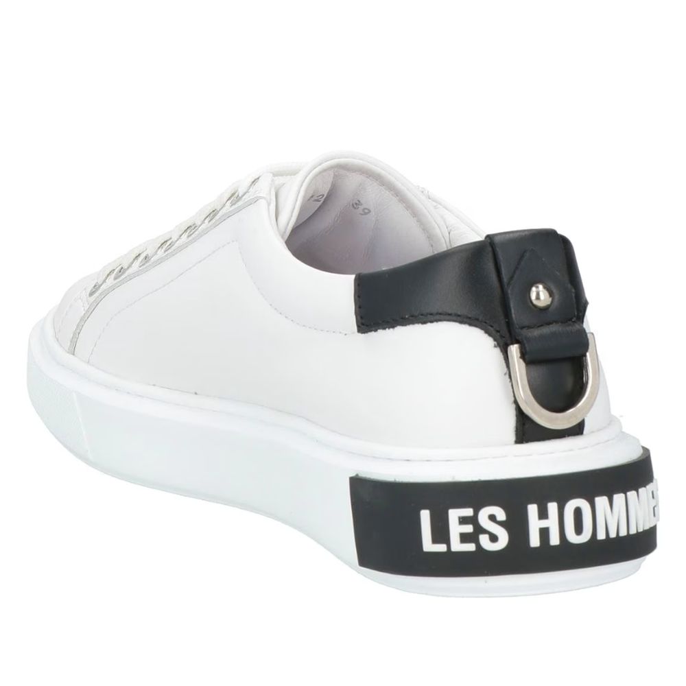 Les Hommes White Calfskin Men Sneaker LUNESCAPE
