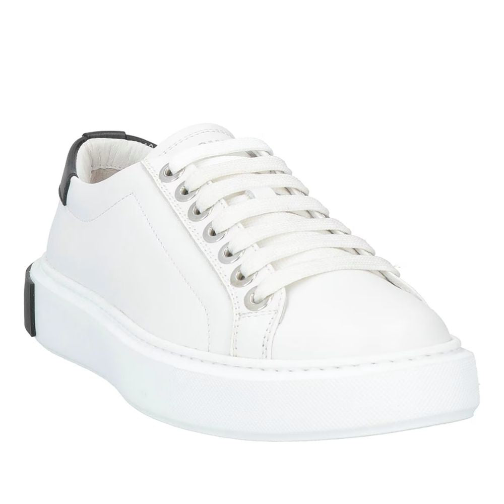 Les Hommes White Calfskin Men Sneaker LUNESCAPE
