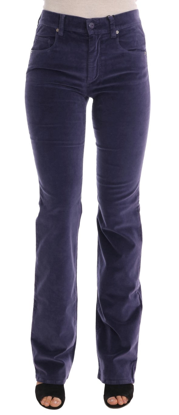 Ermanno Scervino Purple Corduroy Stretch Bootcut Pants LUNESCAPE