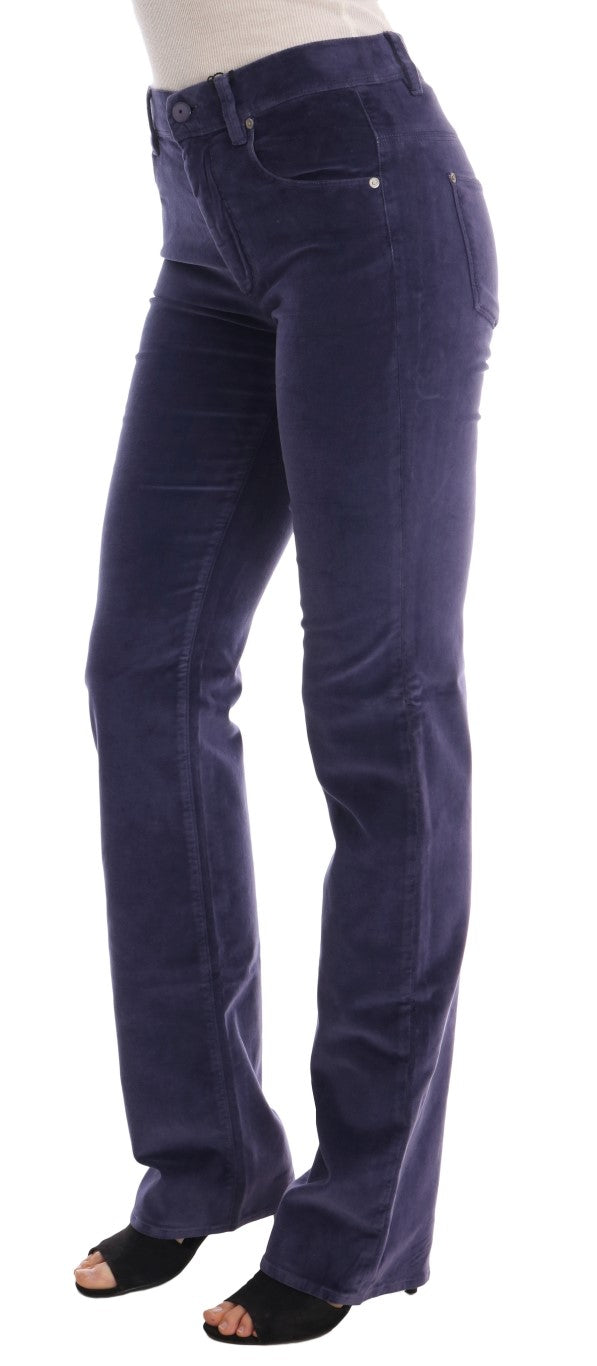 Ermanno Scervino Purple Corduroy Stretch Bootcut Pants LUNESCAPE