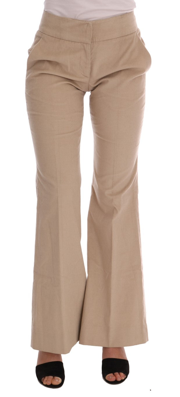 Ermanno Scervino Beige Cotton Bootcut Pants LUNESCAPE