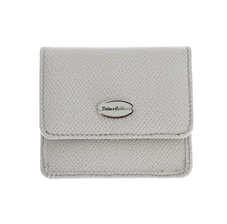 Dolce & Gabbana White Dauphine Leather Case Wallet LUNESCAPE