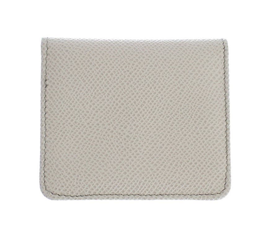 Dolce & Gabbana White Dauphine Leather Case Wallet LUNESCAPE