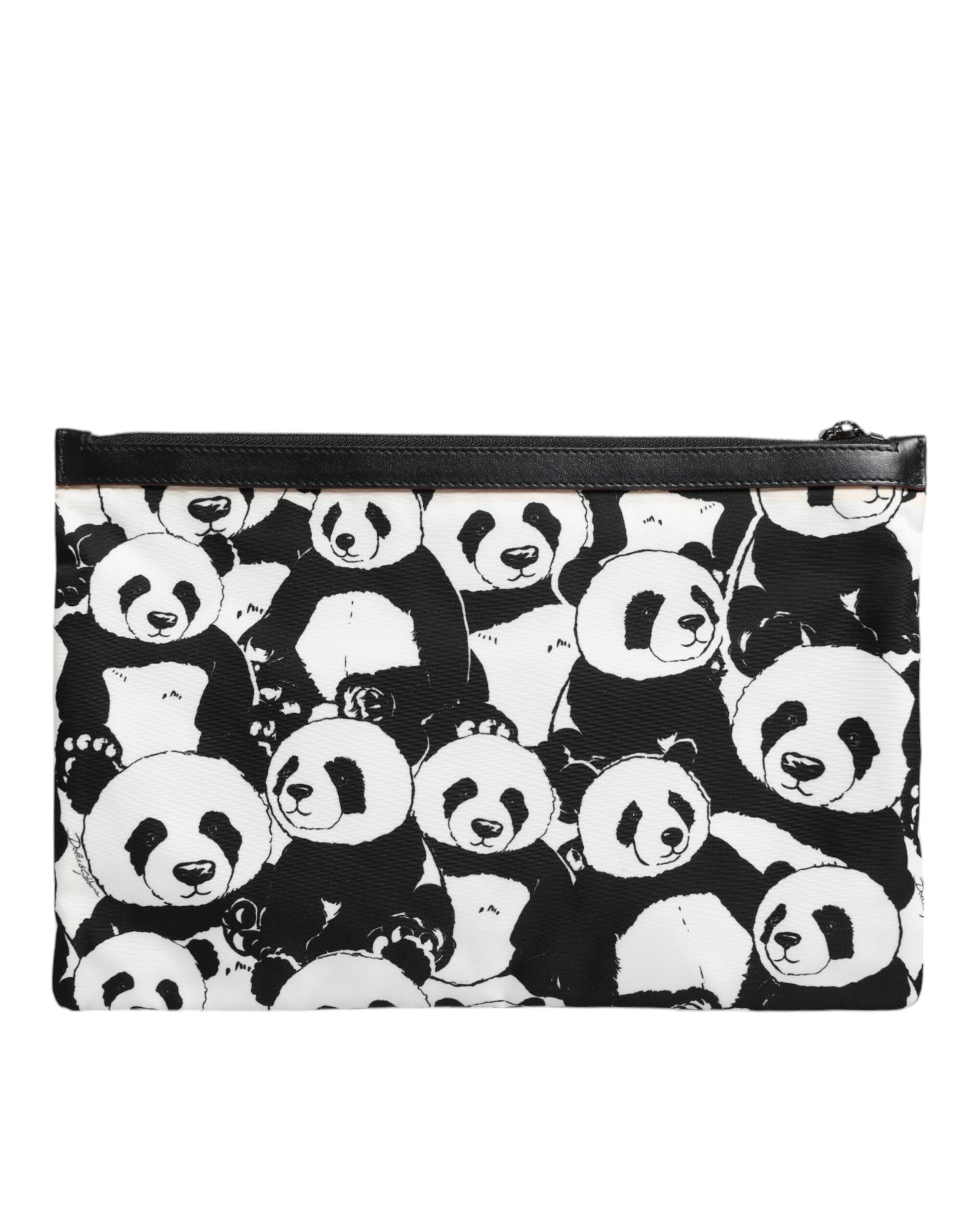 Dolce & Gabbana Black White Panda Pattern Clutch Pouch Bag LUNESCAPE
